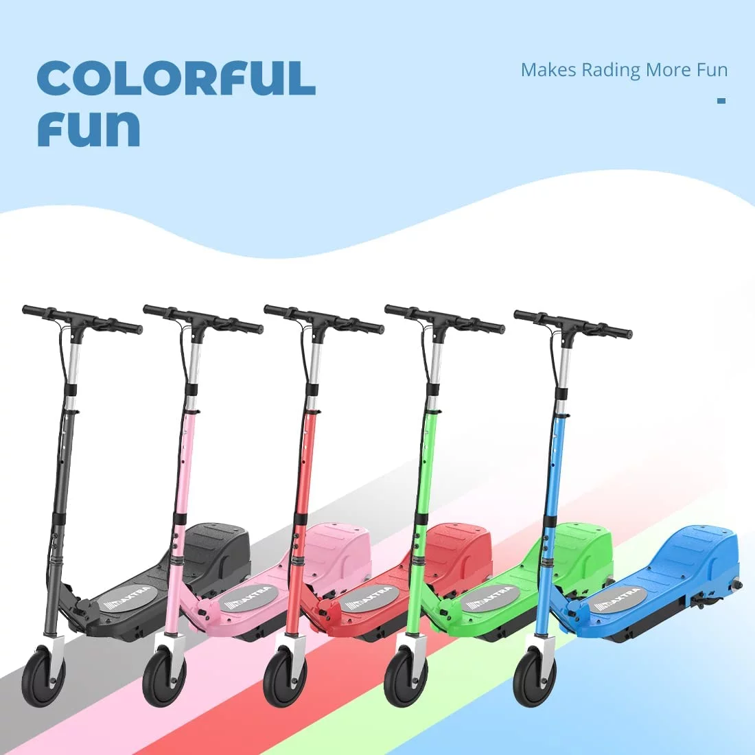 Maxtra Scooters E100 Electric Scooter for Kids Ages 6-12 - Up to 10 Mph, Foldable and Adjustable Handlebar - Womvr