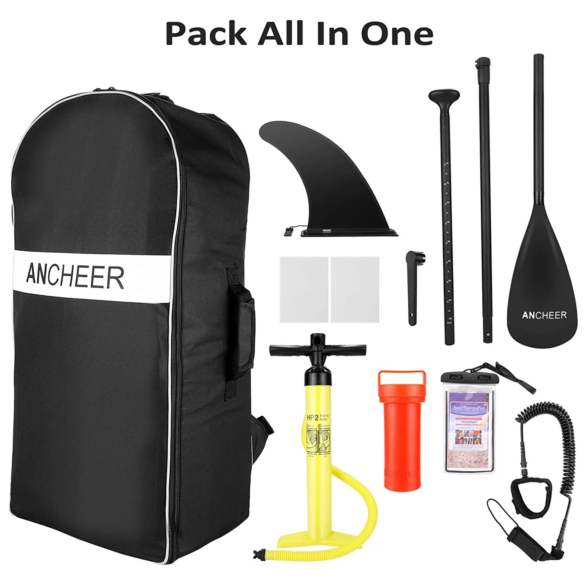 Ancheer Inflatable Stand Up Paddle Board with Accessories and Bag, Yellow - Womvr