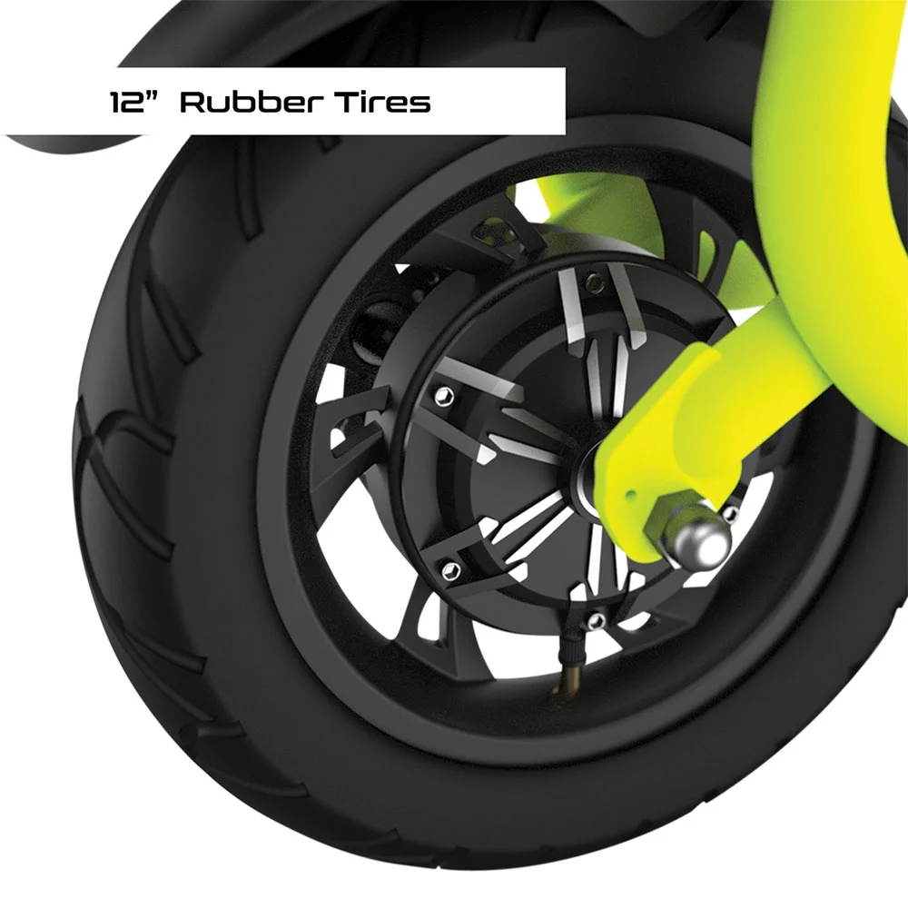 GlareWheel EB-NTEC1 Commuting Electric Bike and Scooter, Neon Green - Womvr