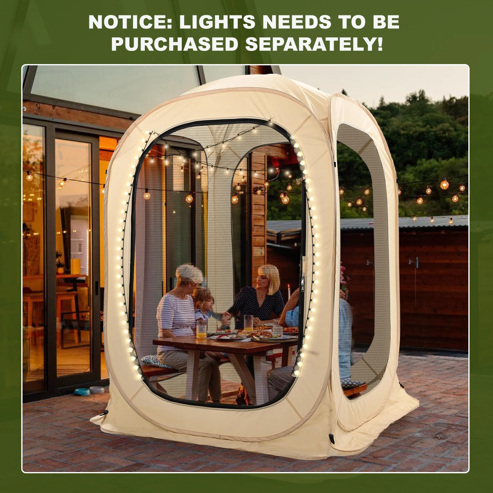 NAIZEA Instant Pop-Up Sports Mesh Tent, Outdoor Screen House Tent - Womvr