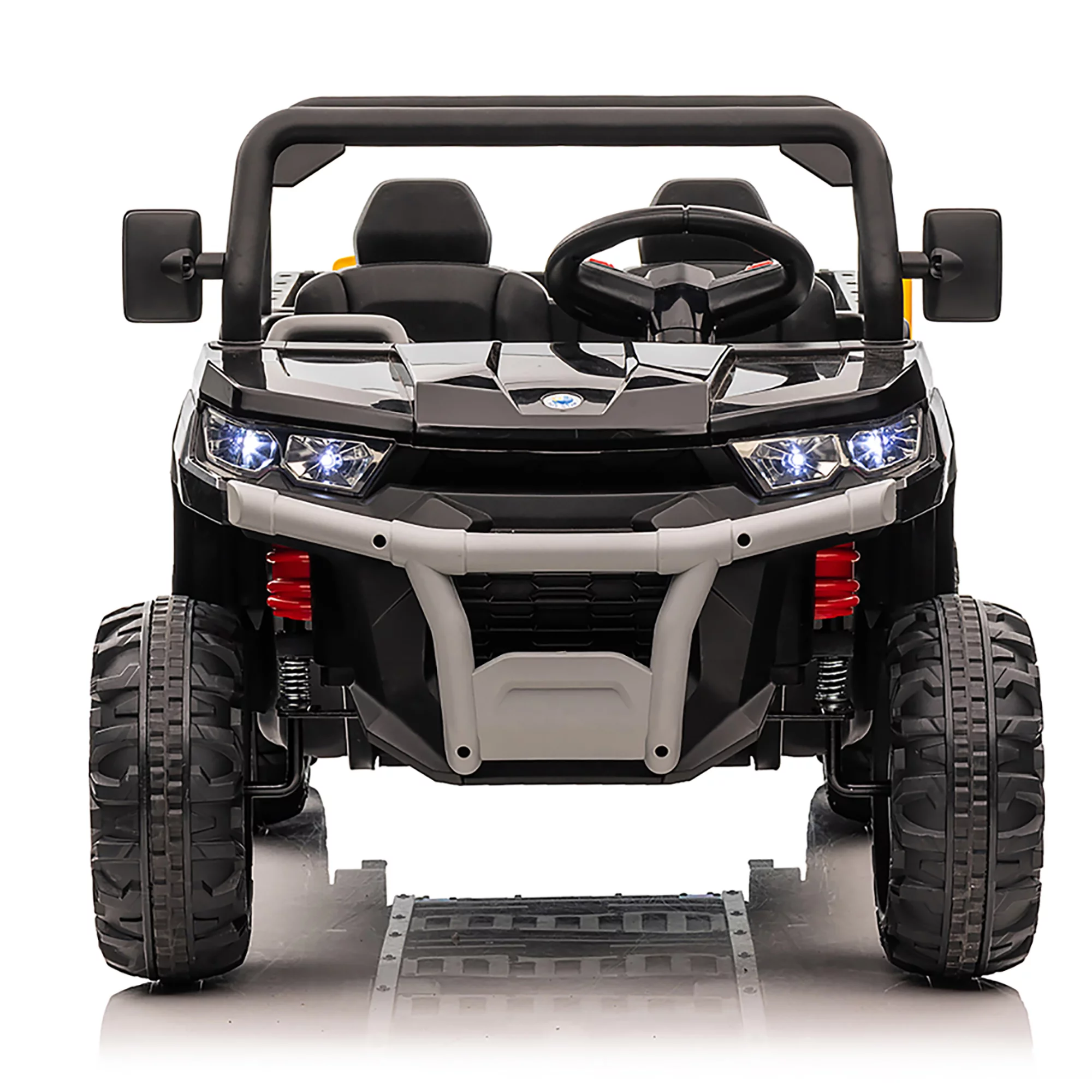 Joyracer 24V Ride on Toys, 2 Seater 6-Wheel UTV Car, 4WD Ride on Dump Truck for Big Kids with Trailer Remote Control, Black - Womvr