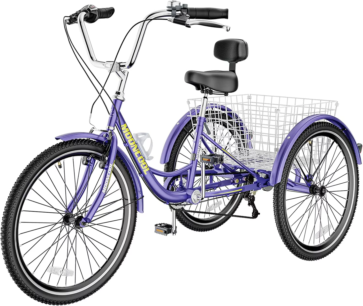 MOONCOOL Adult Tricycles, 3 Wheel 7 Speed Trikes, 20/24/26 inch Adult Trikes 3 Wheeled Bike with Basket for Seniors, Women, Men - Womvr