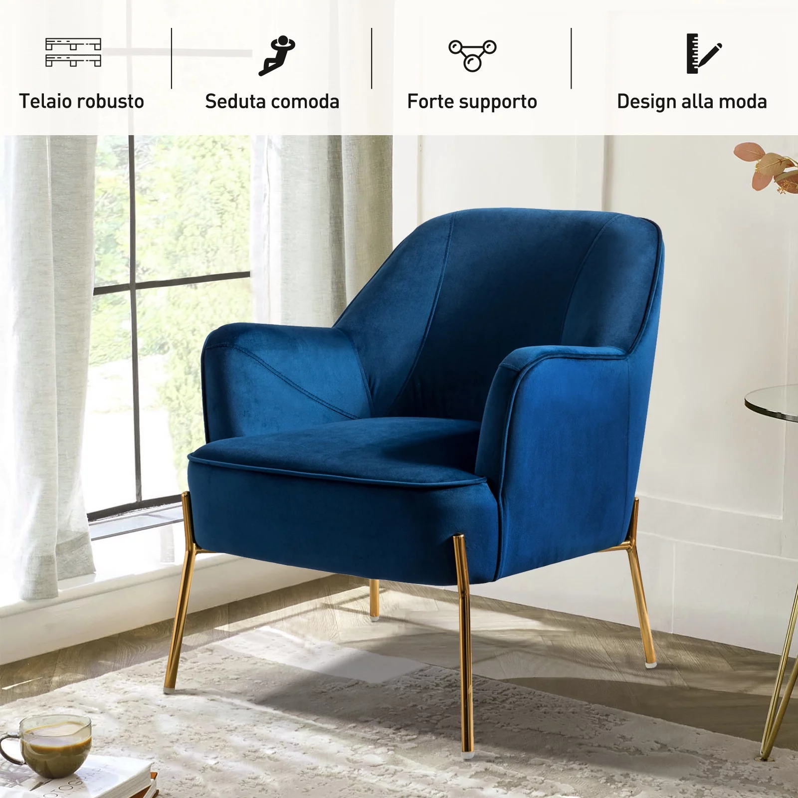 Velvet Upholstered Accent Chair Metal Legs Curved Backrest Lounge Home Armchair Bedroom Adult Pink - Womvr