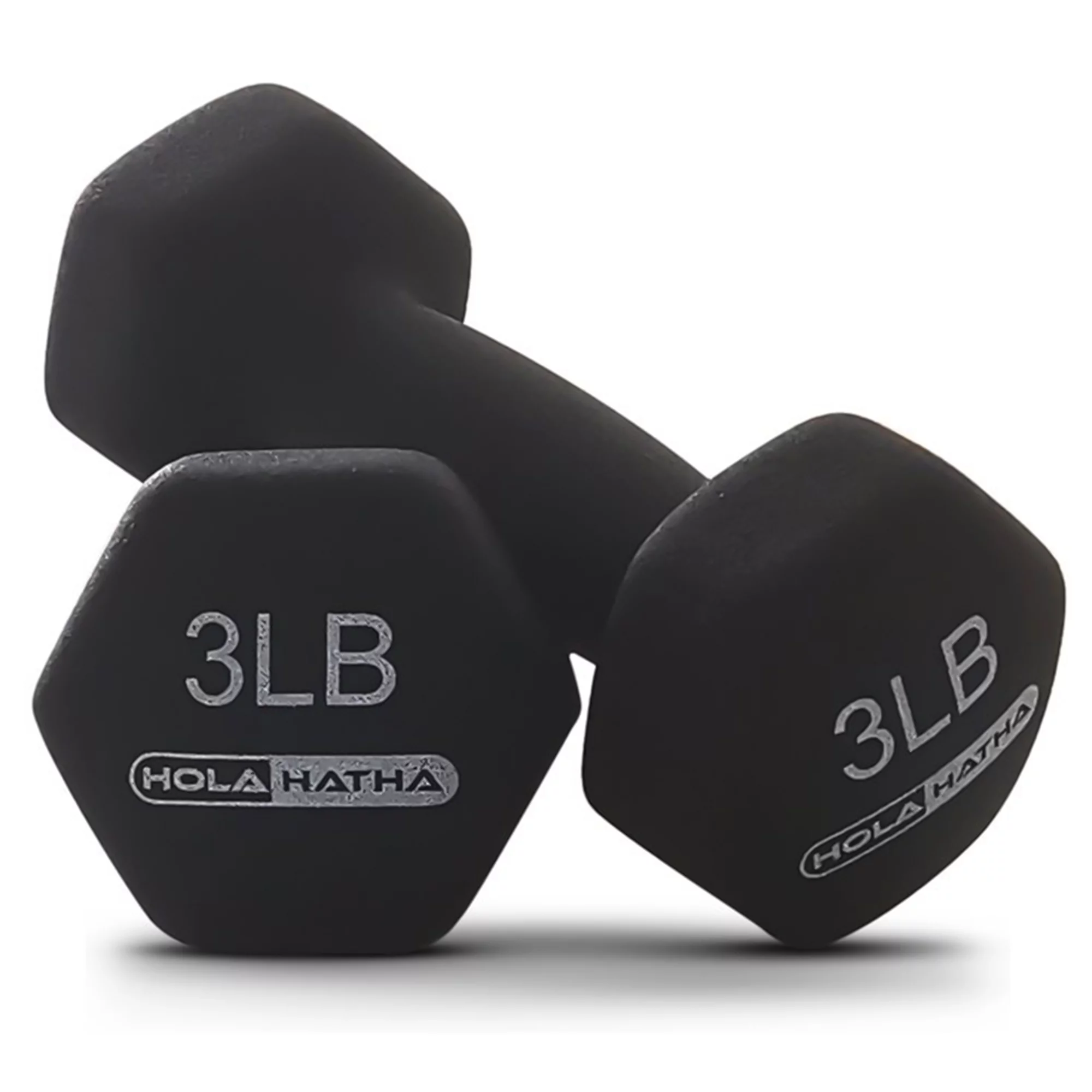 HolaHatha 3, 5, and 8 Pound Dumbbell Hand Weight Set with Storage Rack, Multi - Womvr