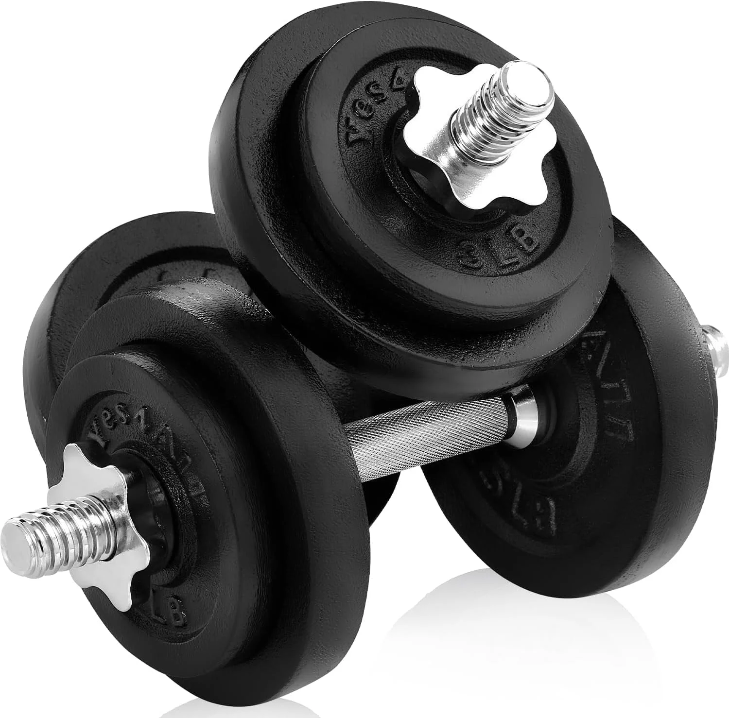 Yes4All 200 lbs Adjustable Dumbbell Weight Set, Cast Iron Dumbbell, Pair - Womvr