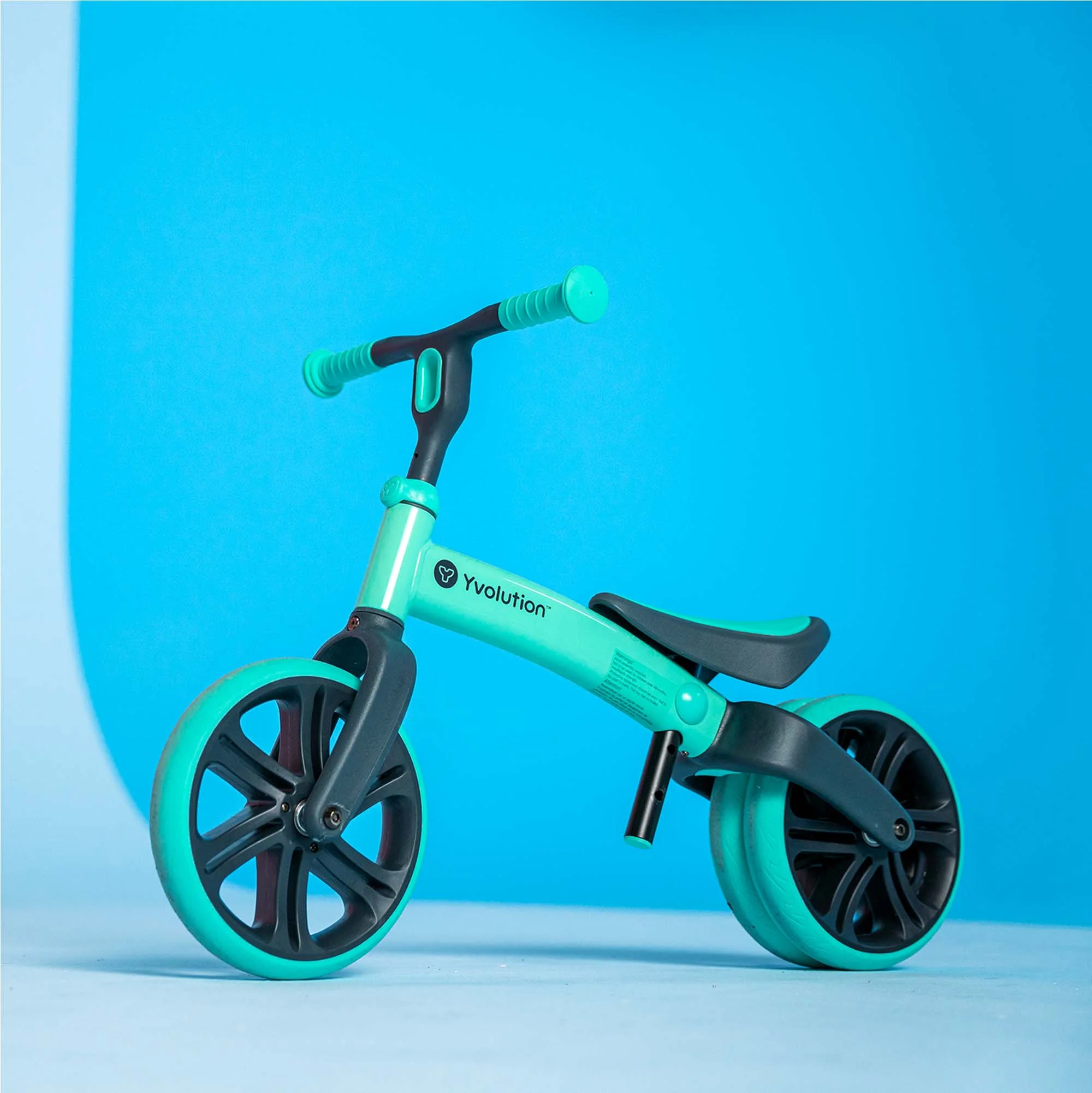 Yvolution Toddler Balance Bike 9'' Wheel (Blue) Boys and Girls, 18 Months to 3 Years Old - Womvr