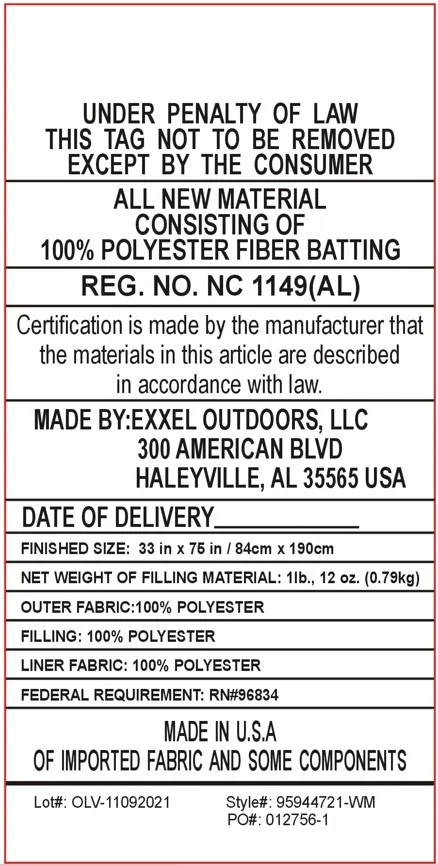 Ozark Trail 50-Degree Warm Weather Rectangular Sleeping Bag, Red, 33