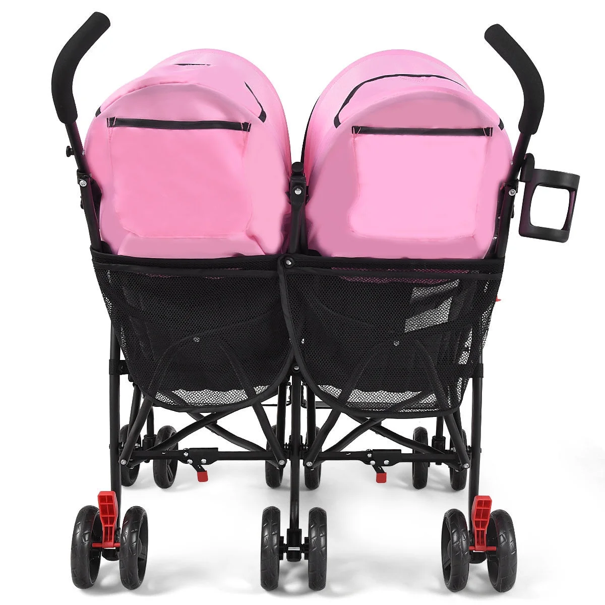 Baby-joy Foldable Twin Baby Double Stroller Kids Ultralight Umbrella Stroller Pushchair Black - Womvr