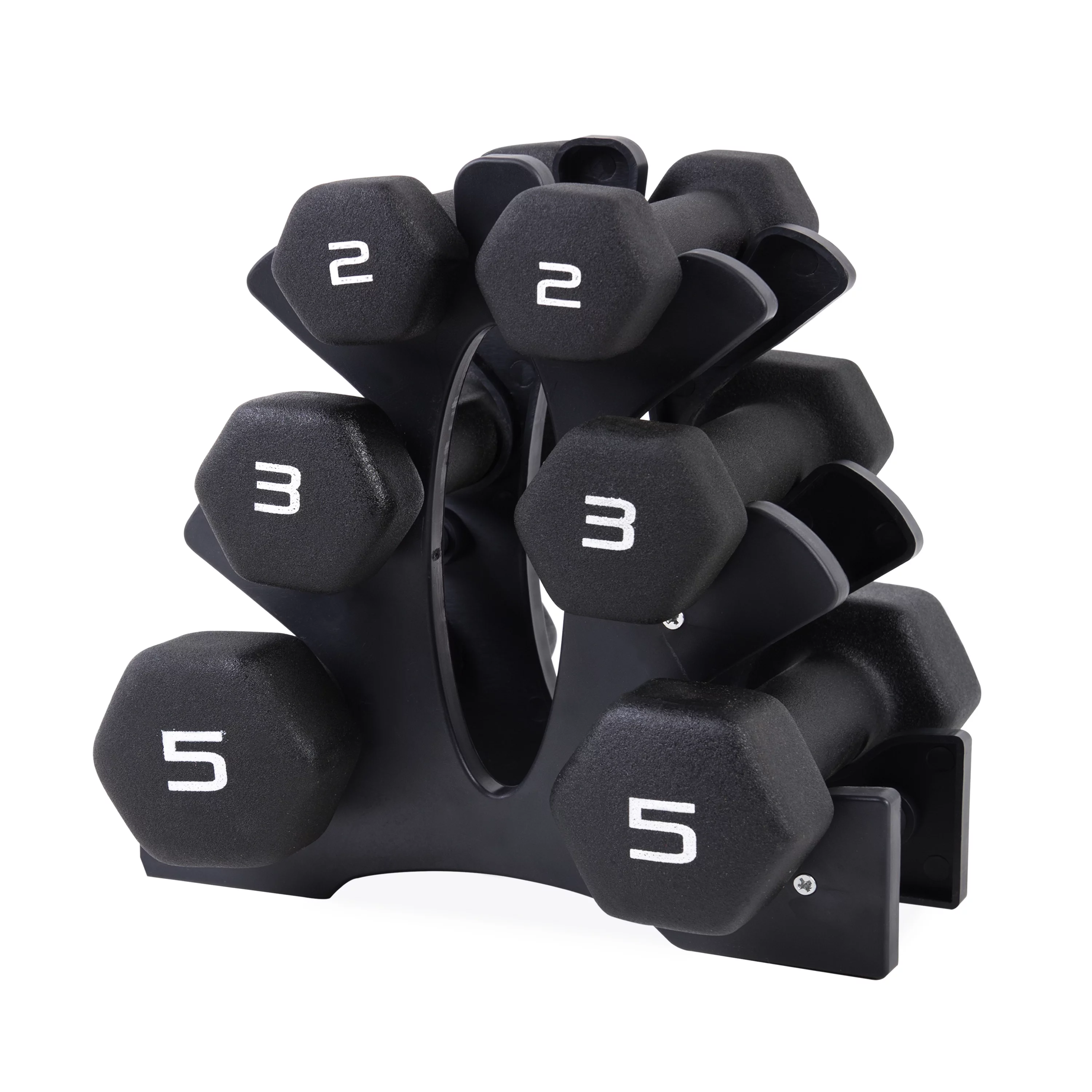 CAP 20lb Neoprene Dumbbell Set with Rack, Black - Womvr