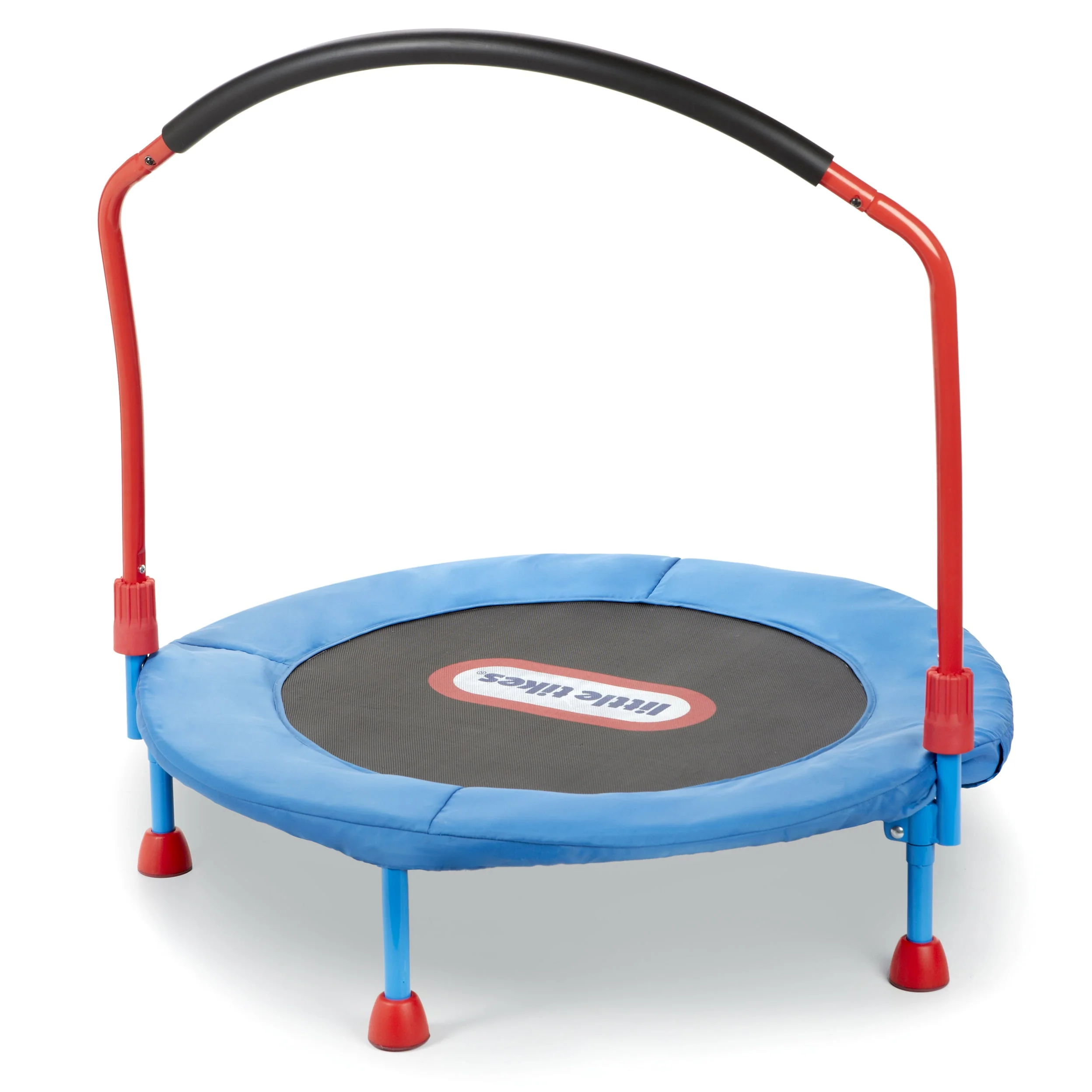 Little Tikes Easy Store 3-Foot Trampoline, with Hand Rail, Blue - Womvr