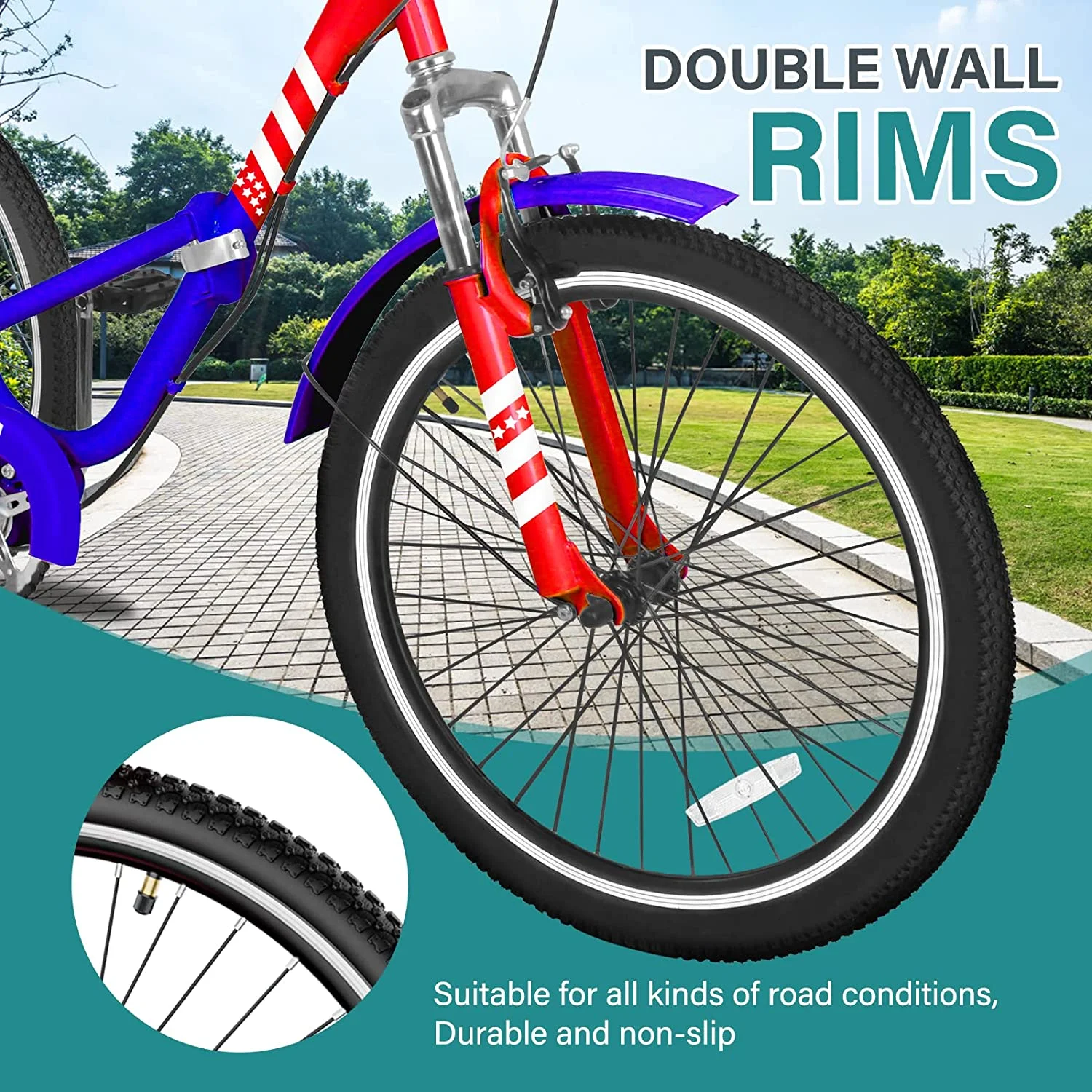 MOONCOOL Adult Folding Tricycle, 7 Speed 20/24/26 inch Adult Tricycles, Three Wheel Bike Cruiser Trike with Large Basket - Womvr