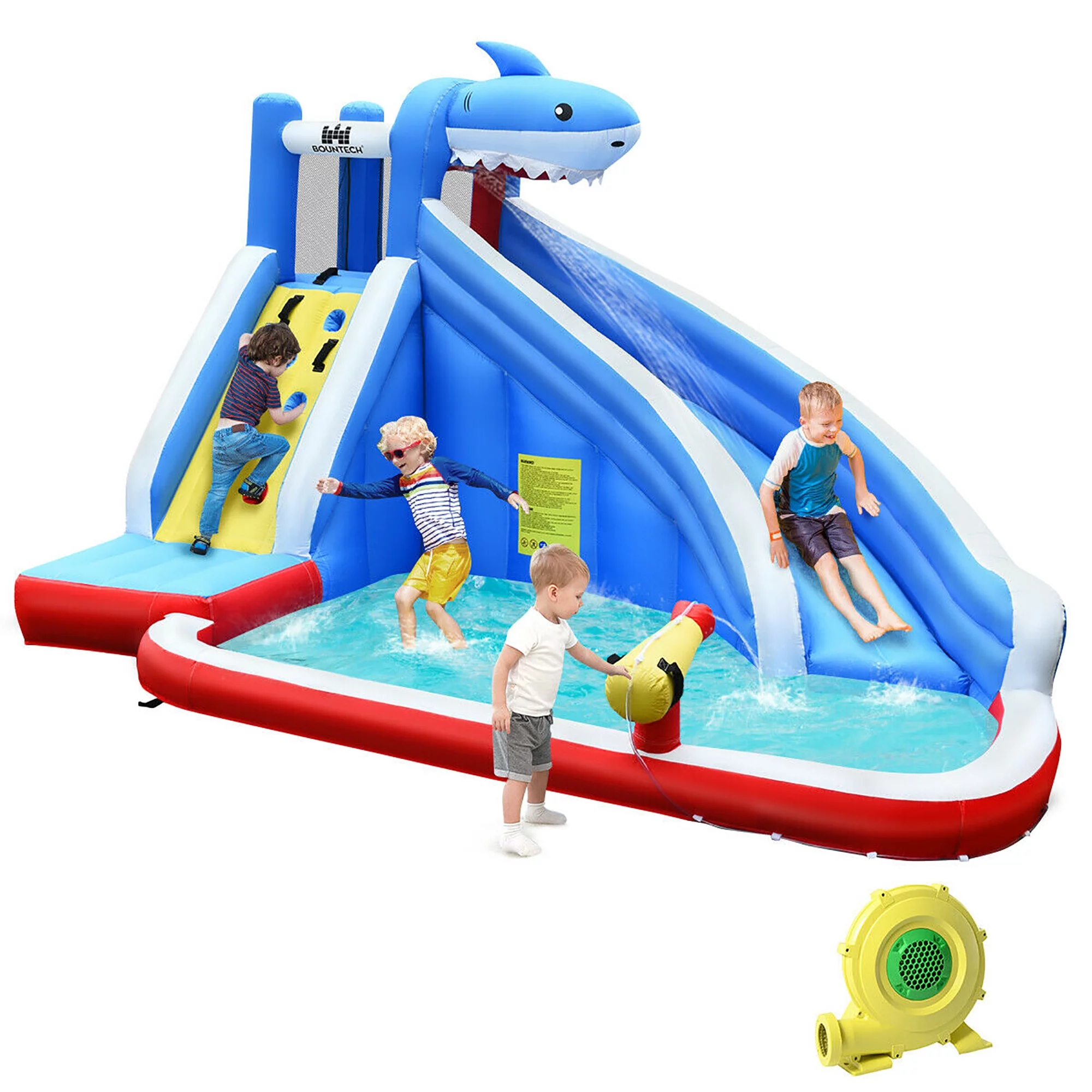 Costway Inflatable Water Slide Animal Shaped Bounce House Castle Splash Water Pool W/750W Blower - Womvr