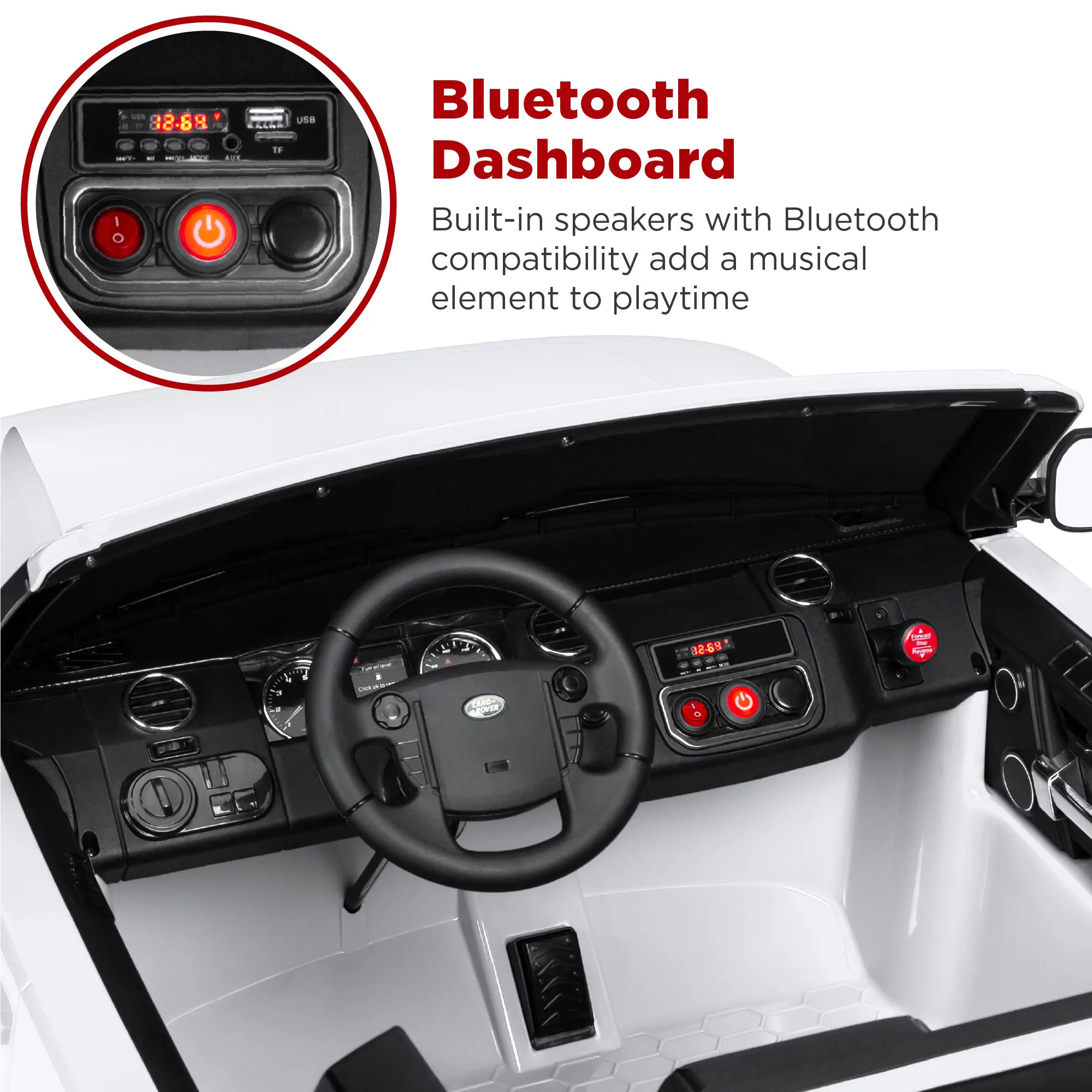 Best Choice Products 12V 3.7 MPH 2-Seater Licensed Land Rover Ride On Car Toy w/ Parent Remote Control - White - Womvr