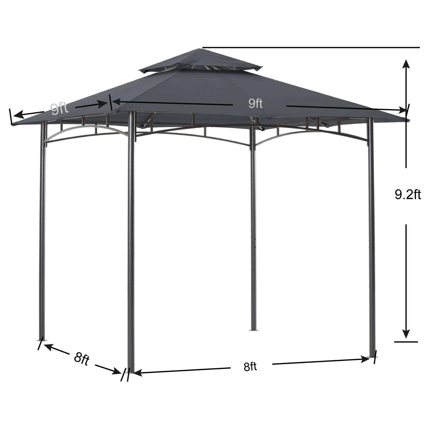 ABCCANOPY 9'x9' Patio Gazebo With Mosquito Netting and Double Soft Roof Canopies for Shade and Rain,Rust Red - Womvr