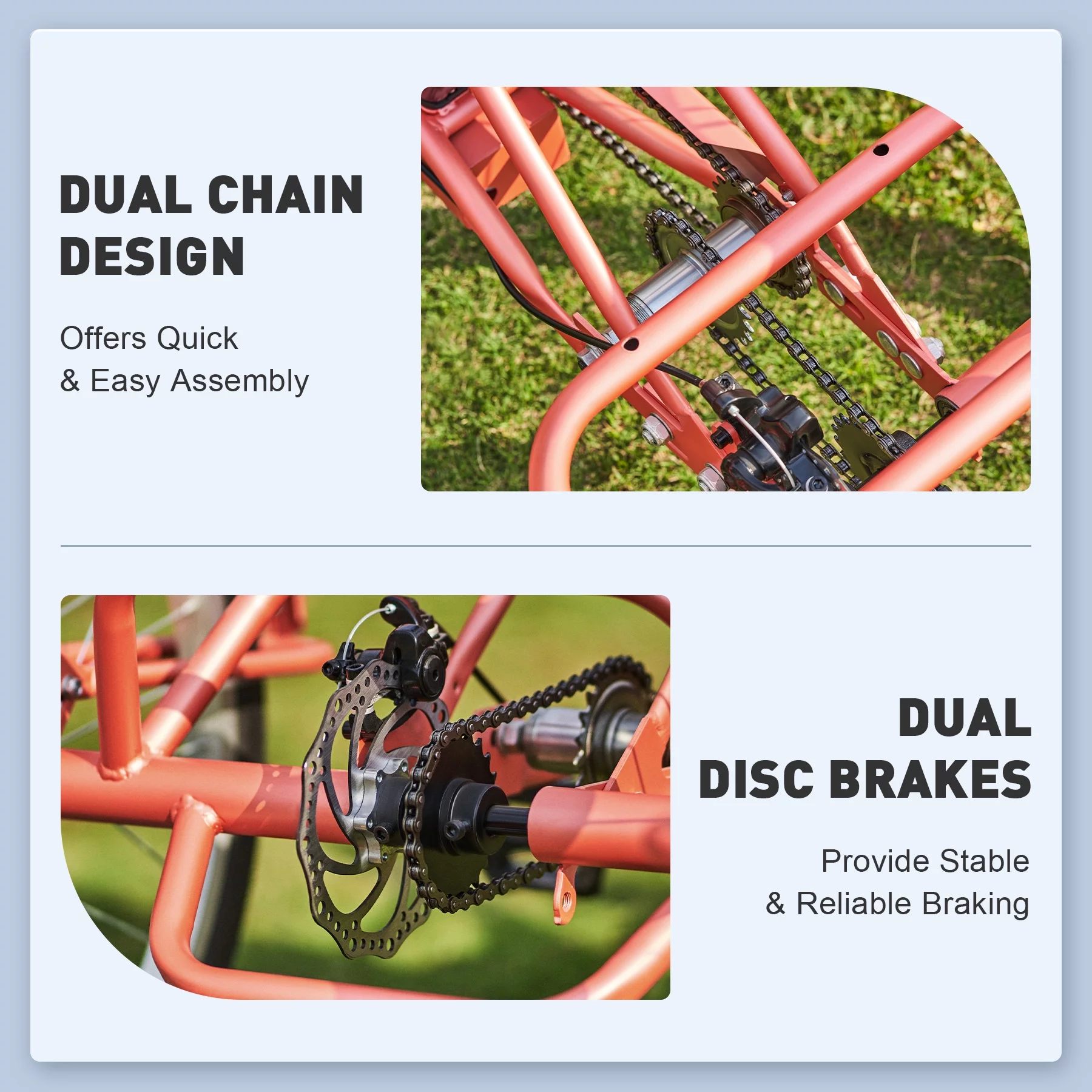 VIRIBUS 24 Inch Adult Trike 350W Dual Chain Electric Tricycle 36V 10Ah Navy - Womvr