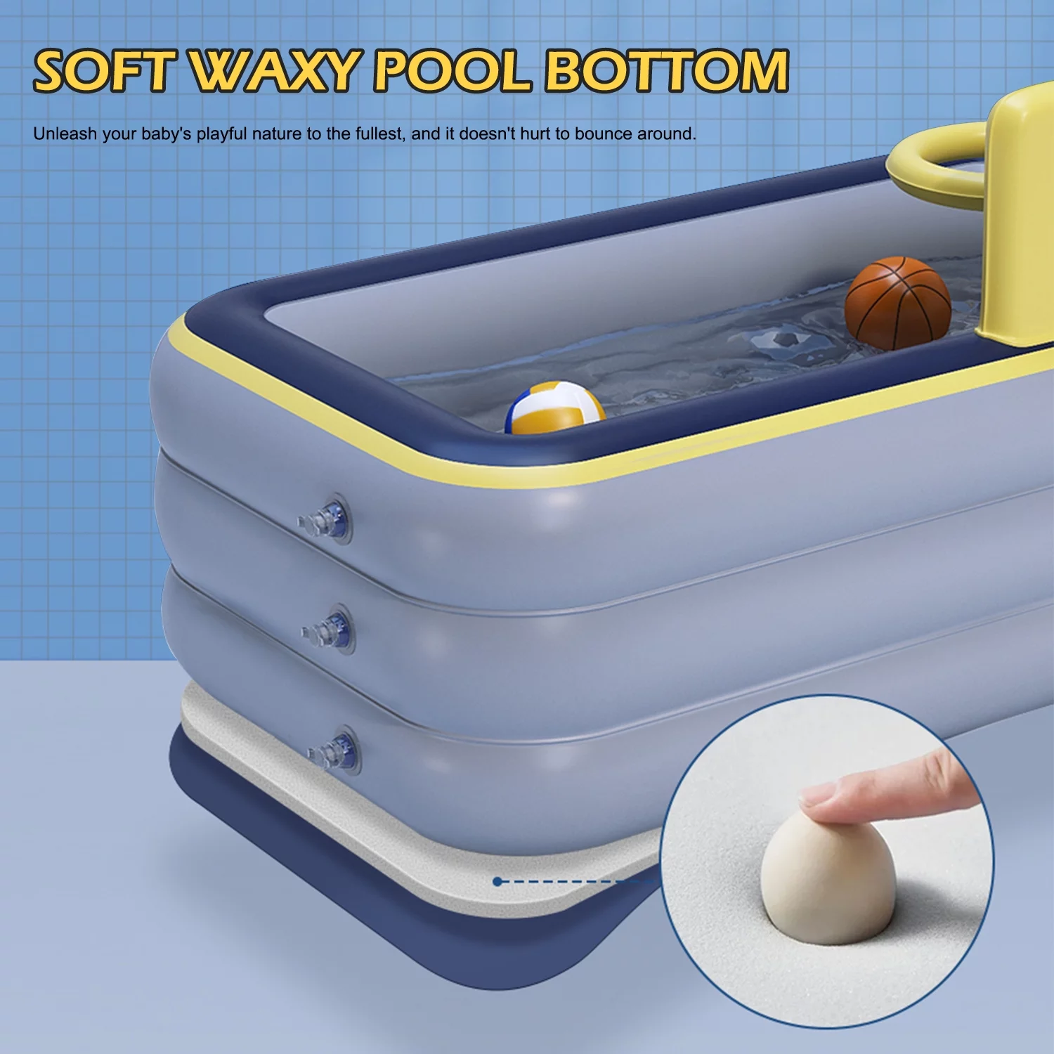 SPOWAY Blow up Pool, Inflatable Pool for Kids, Swimming Pool, Swim Center Family Inflatable Pool for Ages 6+ - Womvr