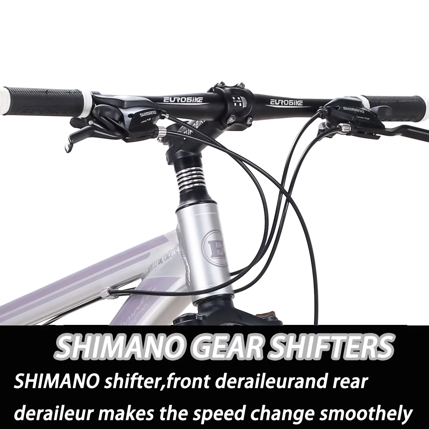 Eurobike Aluminum Mountain Bike 21 Speed 29 inch Bicycle for Men or Women Adults Silver - Womvr