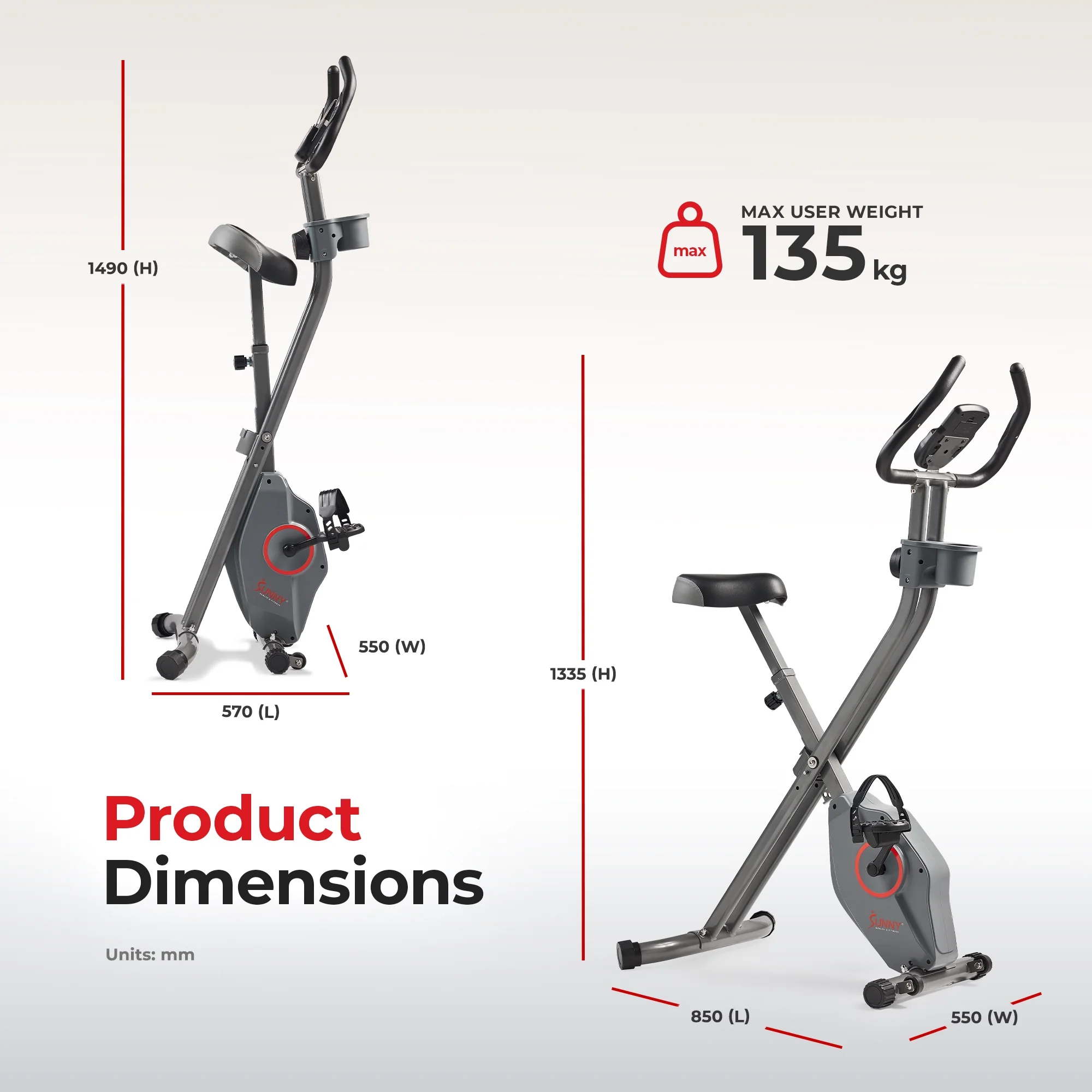 Sunny Health & Fitness Foldable Magnetic X-Bike Pro - SF-B223011 - Womvr