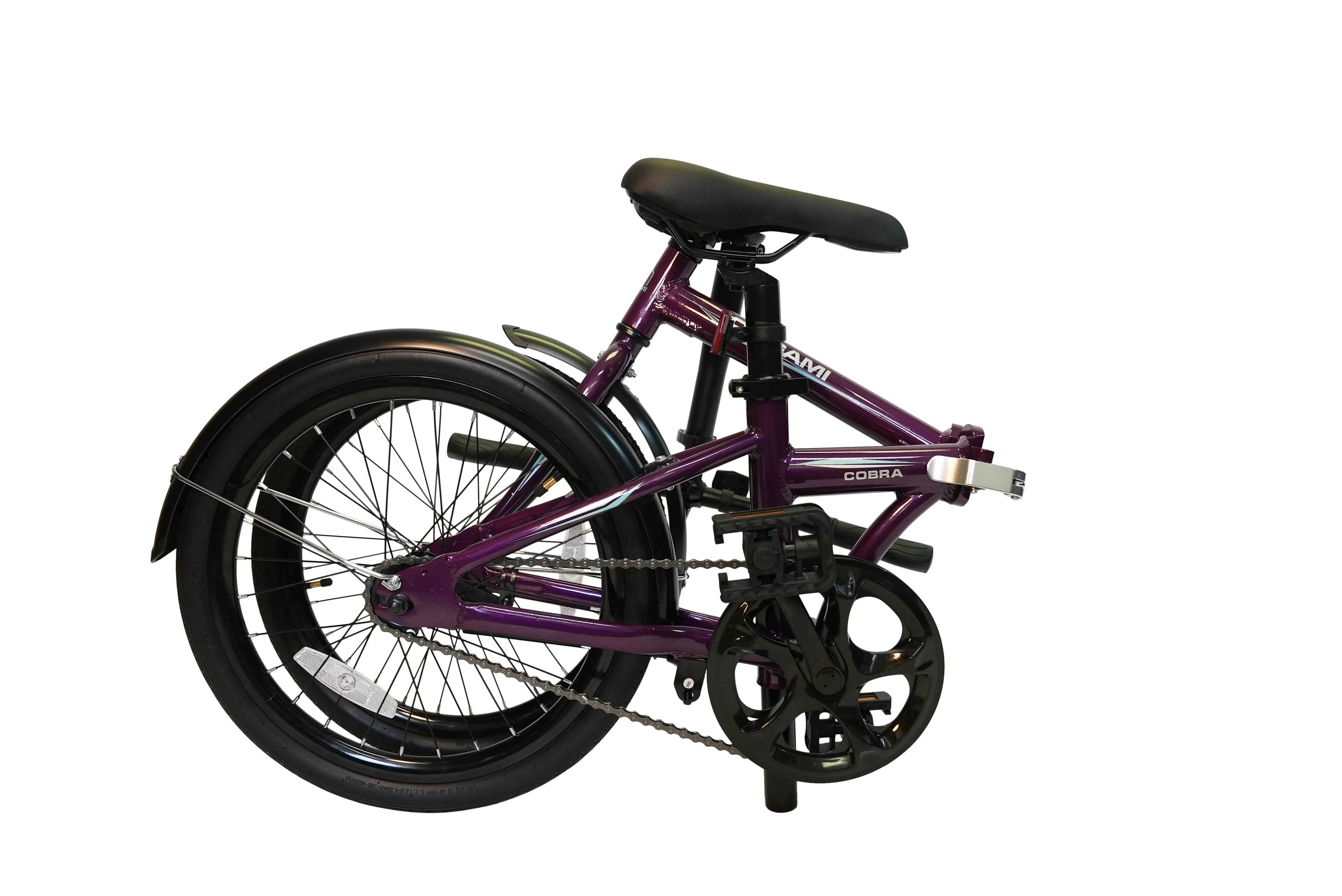 Origami Cobra single-speed lightweight aluminum folding bike in Purple - Womvr