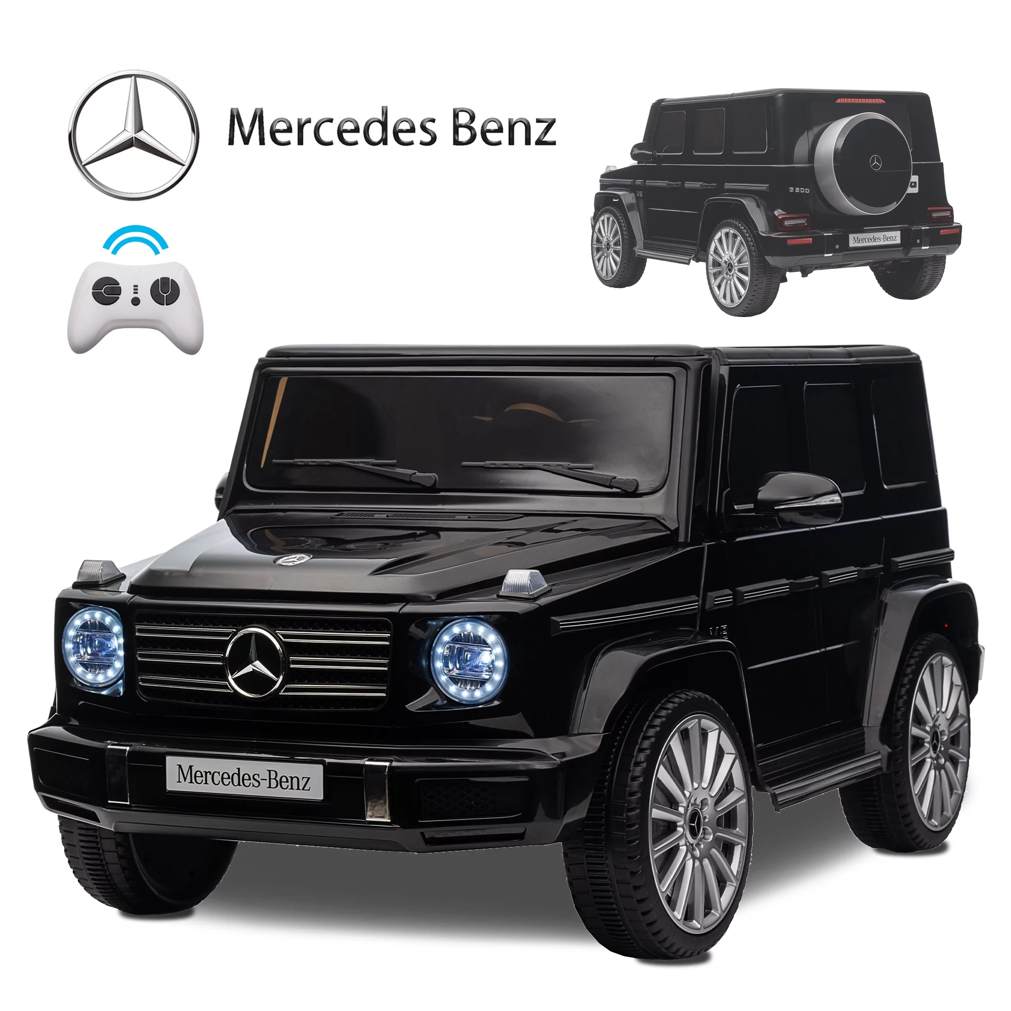 24V Ride on Car with Remote Control for Kids Mercedes Benz Ride on Car Toy for Boys and Girls 3-6 Years Old, Electric Vehicle, Bluetooth, LED Light, White - Womvr