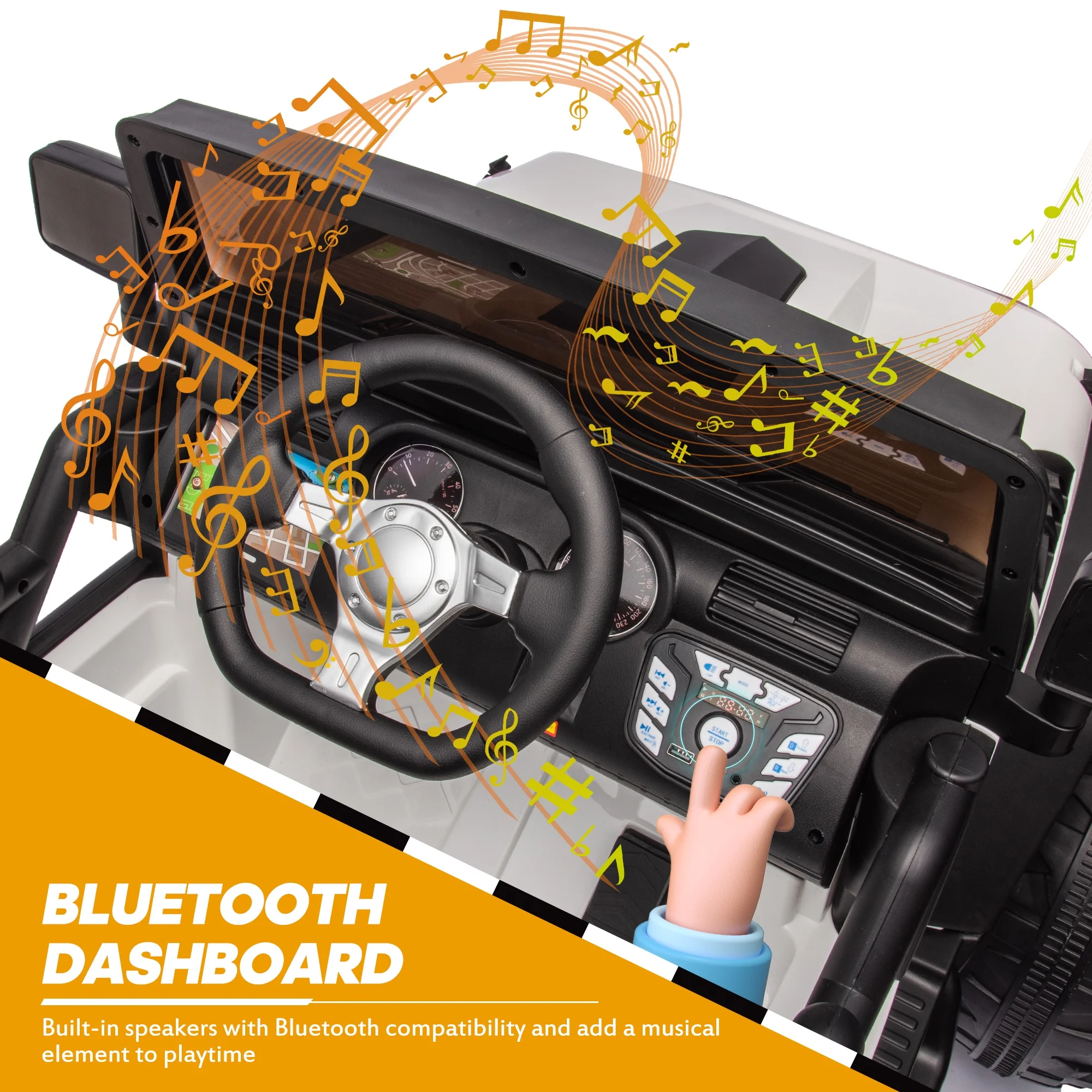 Outfunny 24V Kids Ride on Truck, 2-Seater Powered Ride on Toy Car with Remote - Womvr