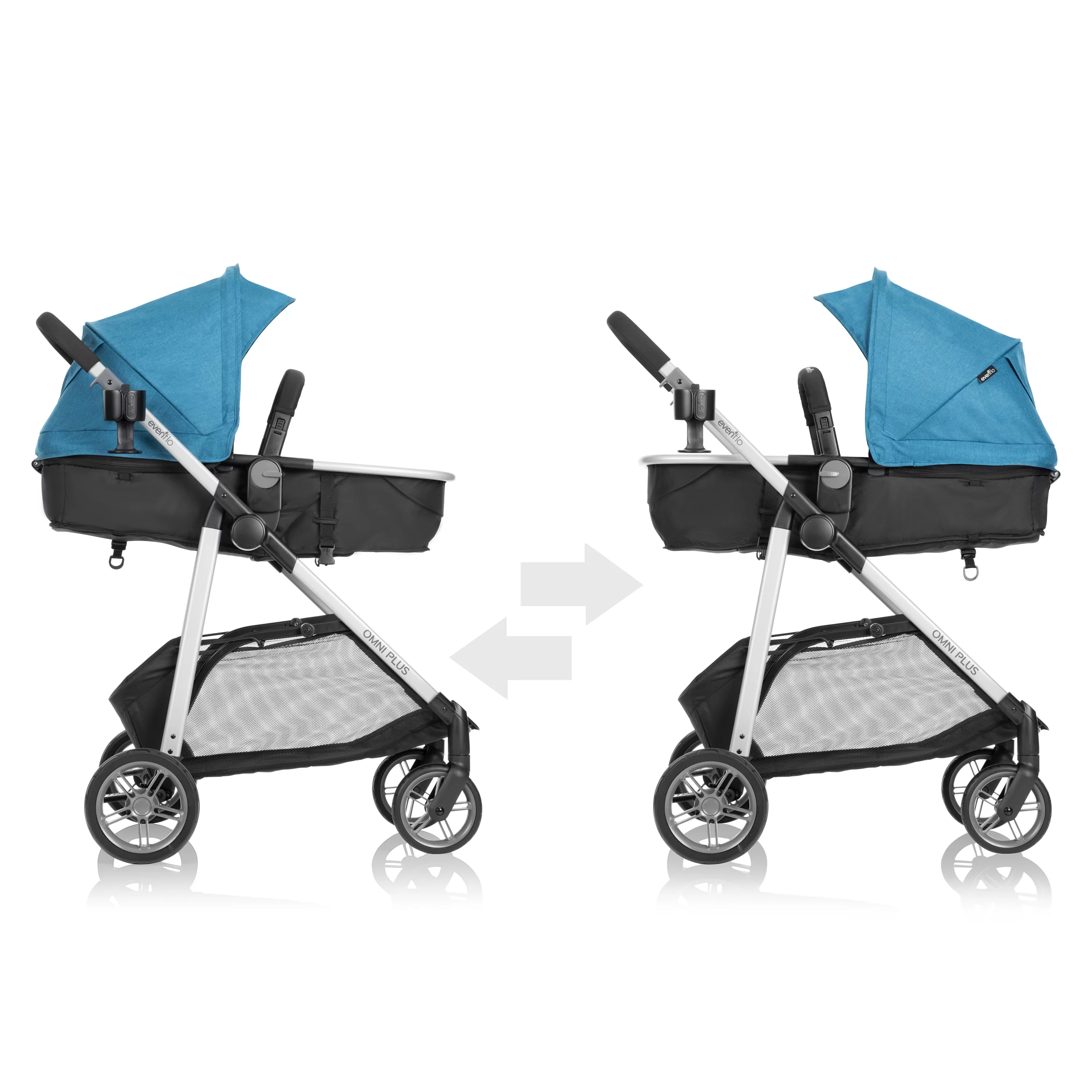 Evenflo Omni Plus Modular Travel System with LiteMax Sport Infant Car Seat, Mylar Gray, Unisex - Womvr