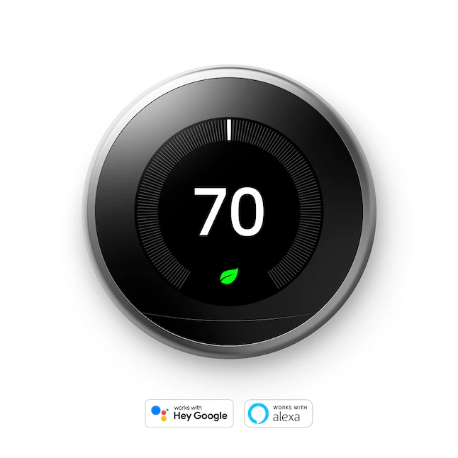Google Nest Learning Smart Thermostat with WiFi Compatibility (3rd Generation) - Stainless Steel - Womvr