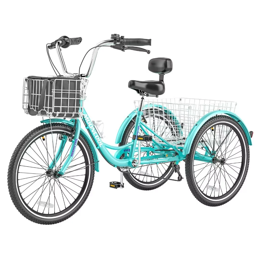 Docred Adult Tricycle 7 Speed 24 Inch Three Wheel Bike Cruiser Trike for Men/Women/Seniors - Womvr