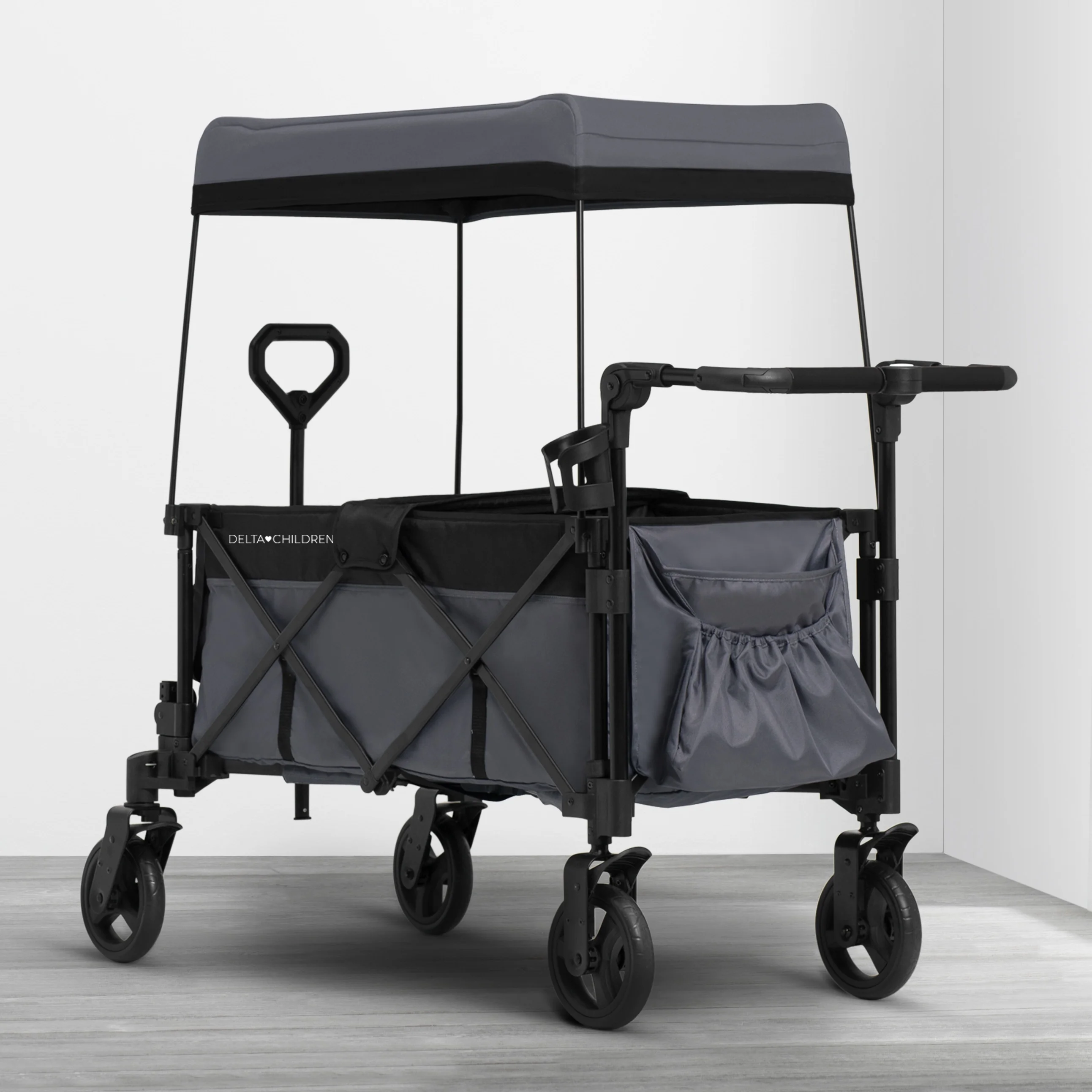 Delta Children Adventure Stroller Wagon, Grey/Black - Womvr