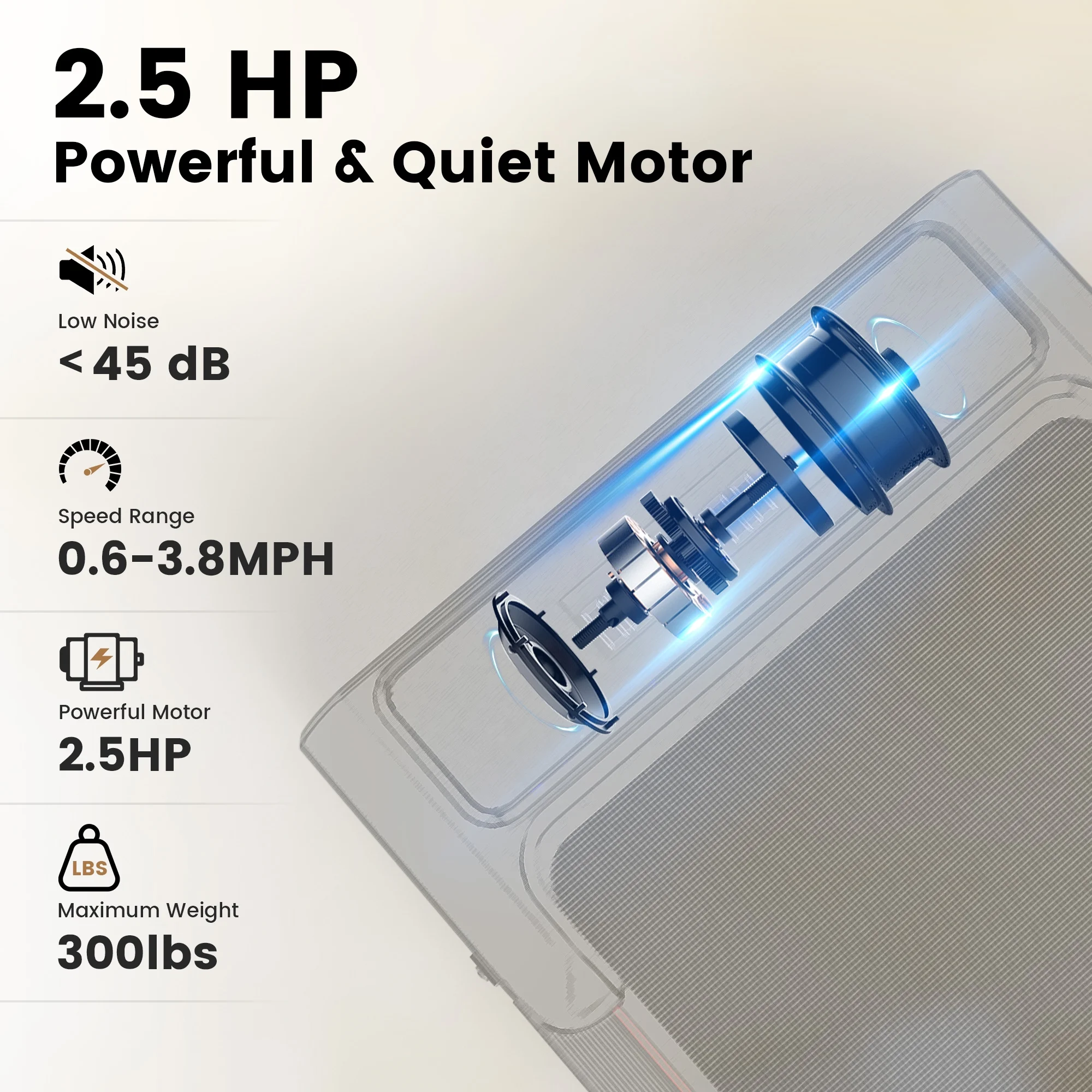 COMHOMA 2.5HP Walking Pad, Under Desk Treadmill 40*16 Walking Area 2 in 1 Portable Electric Treadmill with Remote Control, LED Display for Home Office - Womvr