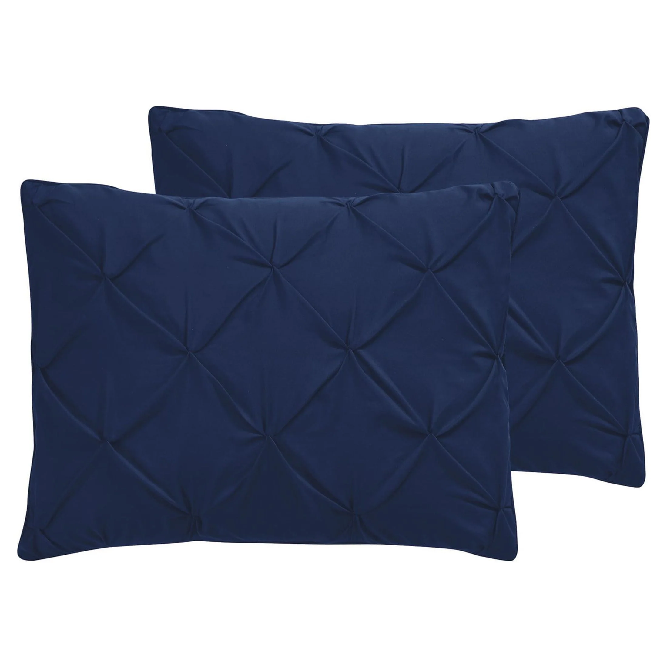 VCNY Home Carmen 4-Piece Navy Solid Pintuck Comforter Set, Queen - Womvr