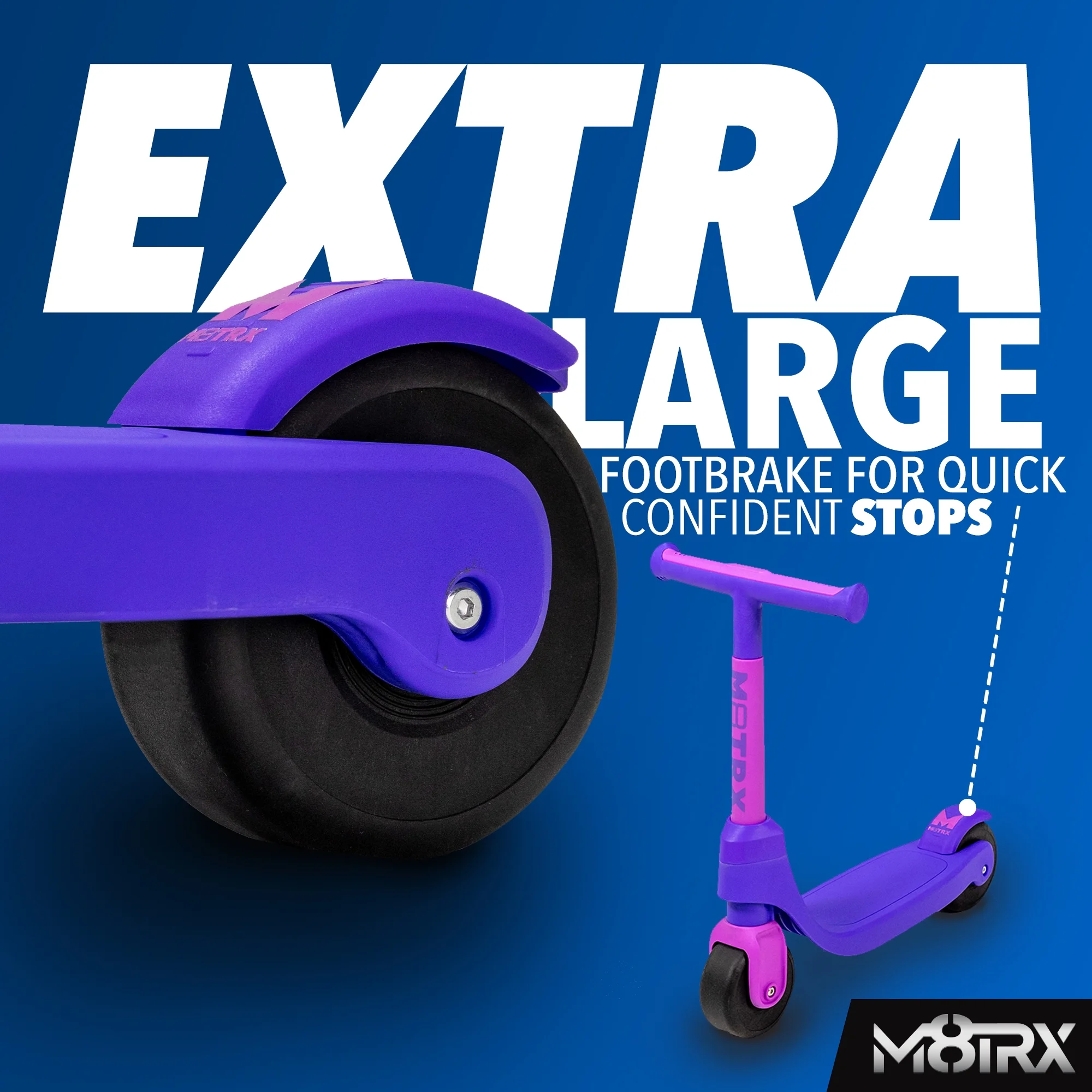 M8TRX Beginner Two Wheel Kick Scooter for Kids and Toddlers, Ages 2.5 +, Balance and First Scooter, Blue - Womvr