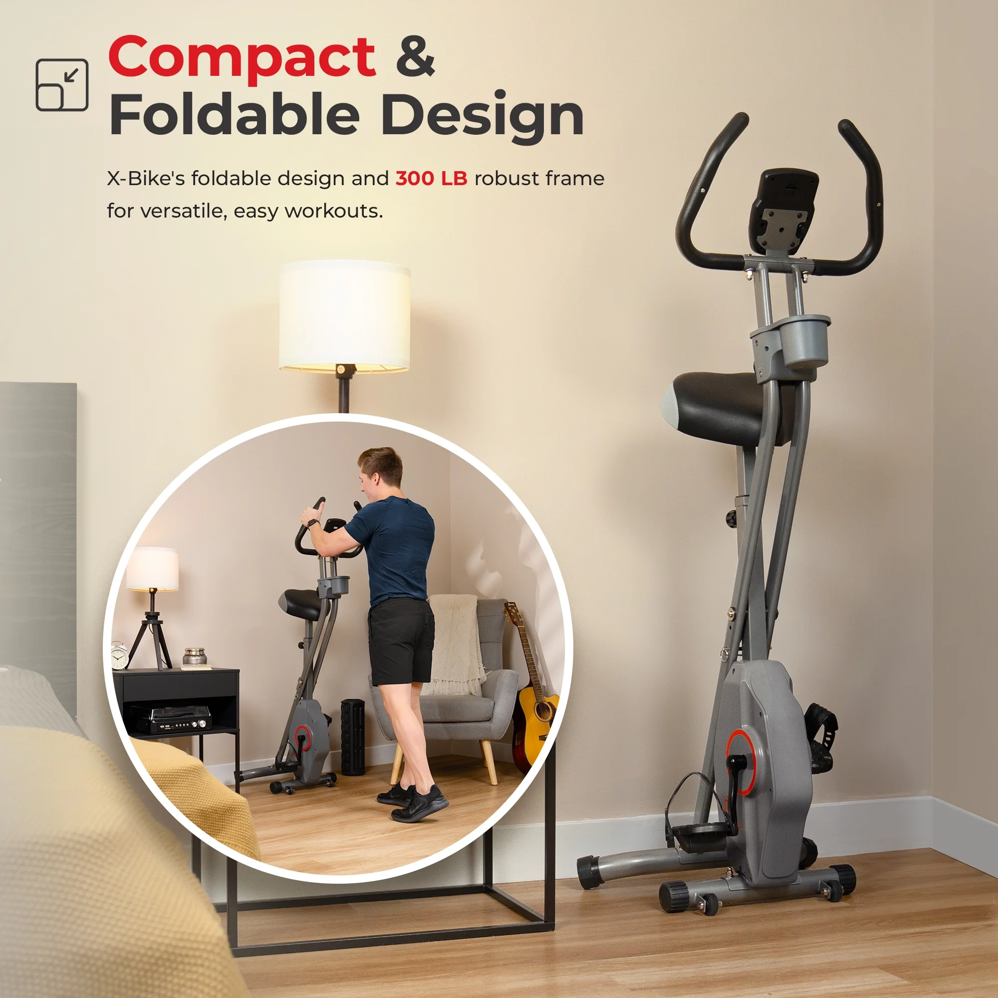 Sunny Health & Fitness Foldable Magnetic X-Bike Pro - SF-B223011 - Womvr