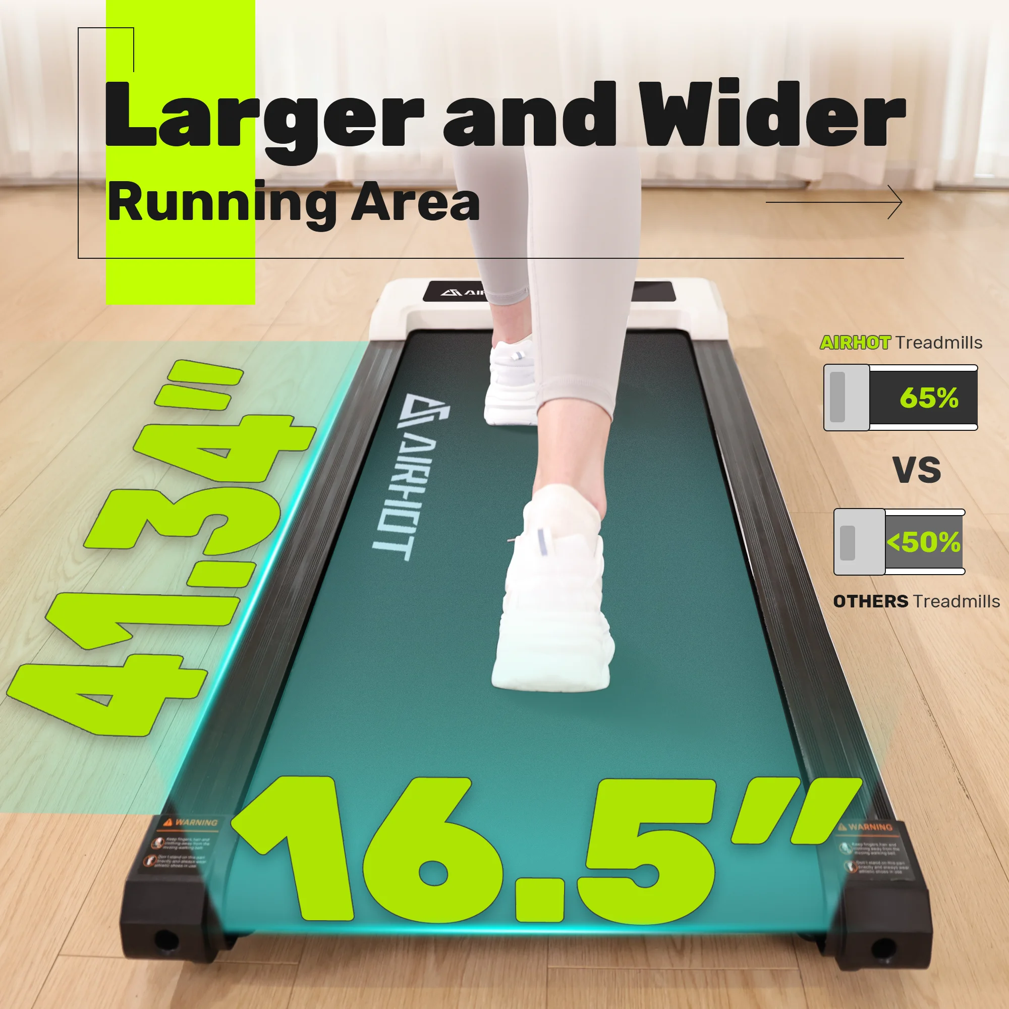 CoolHut 2.5Hp Walking Pad, Walking Area 2 in 1 Under Desk Treadmill,300lb Walking Treadmill with Remote Control and LED Display, Quiet, Compact & Small Treadmill for Home & Office, Black - Womvr