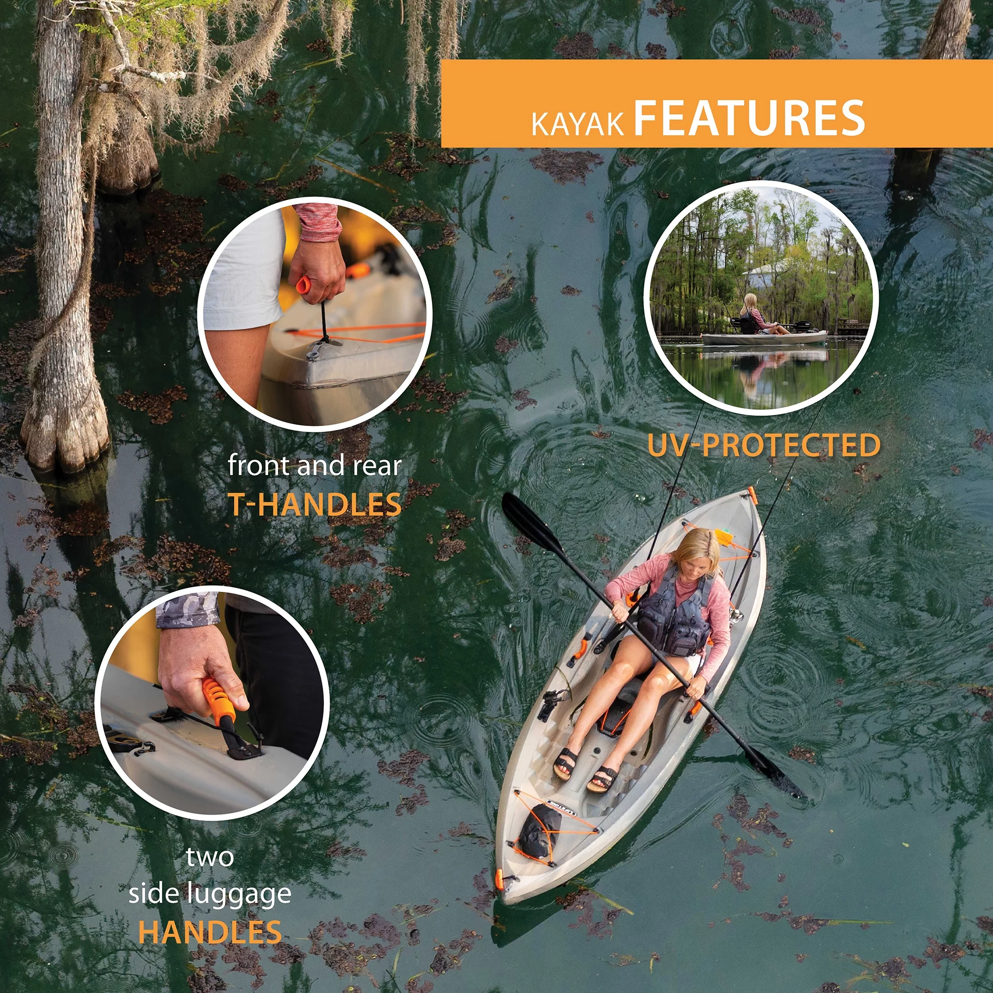 Lifetime Tamarack Angler 100 Fishing Kayak - Olive Green (90539) - Womvr