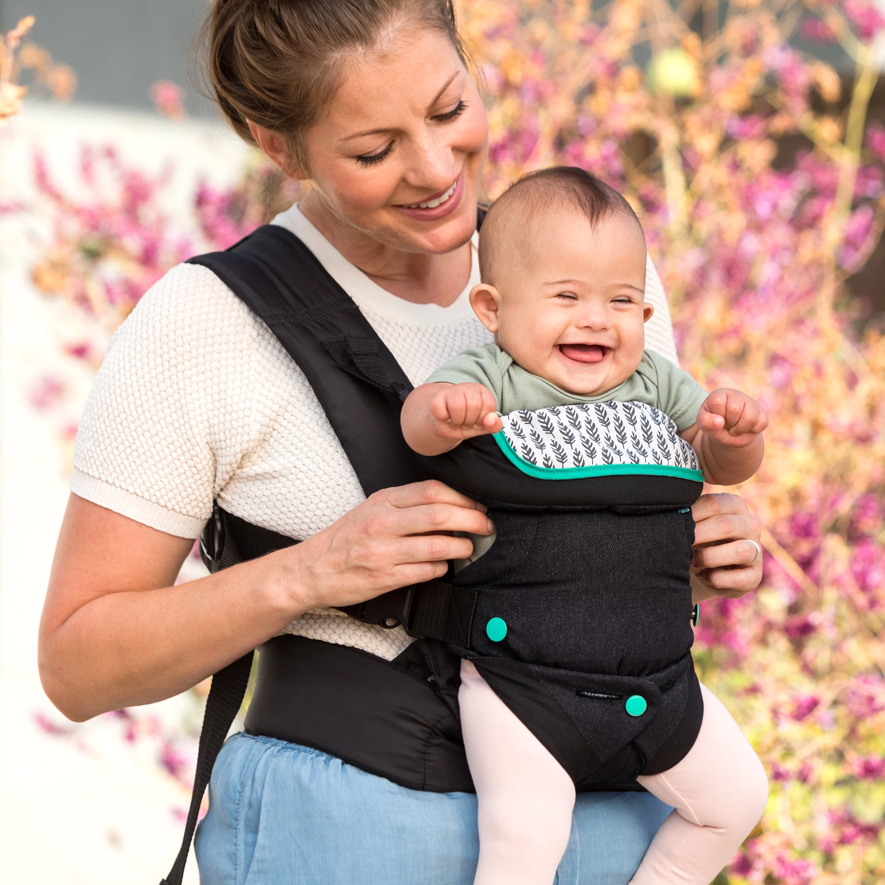 Infantino Nature & Nurture Convertible Baby Carrier, 4-Position, 8-32lbs, 0-9 Months, Sandy Tan - Womvr