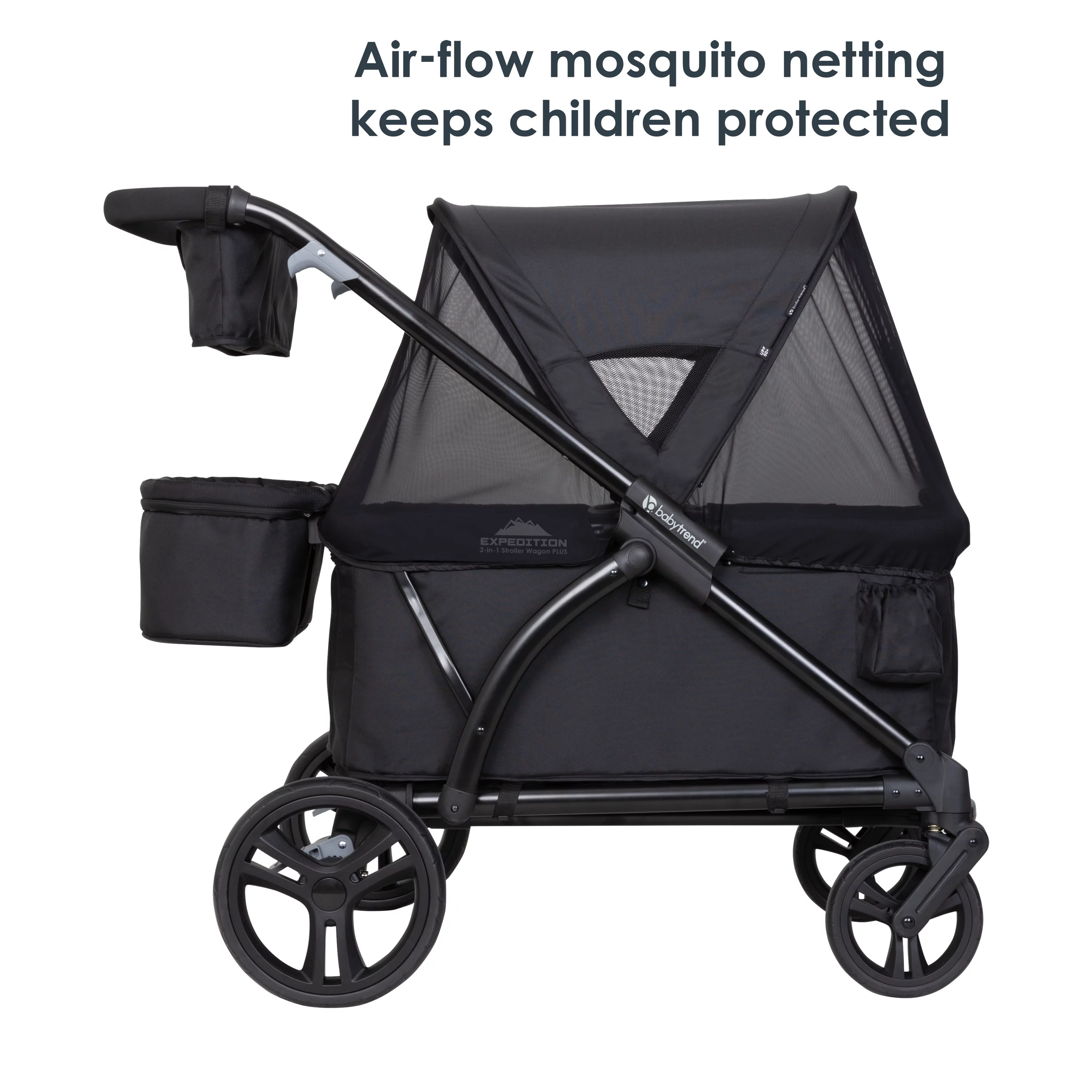 Baby Trend Expedition Plus 2-in-1 Stroller Wagon, Solid Print Black - Womvr