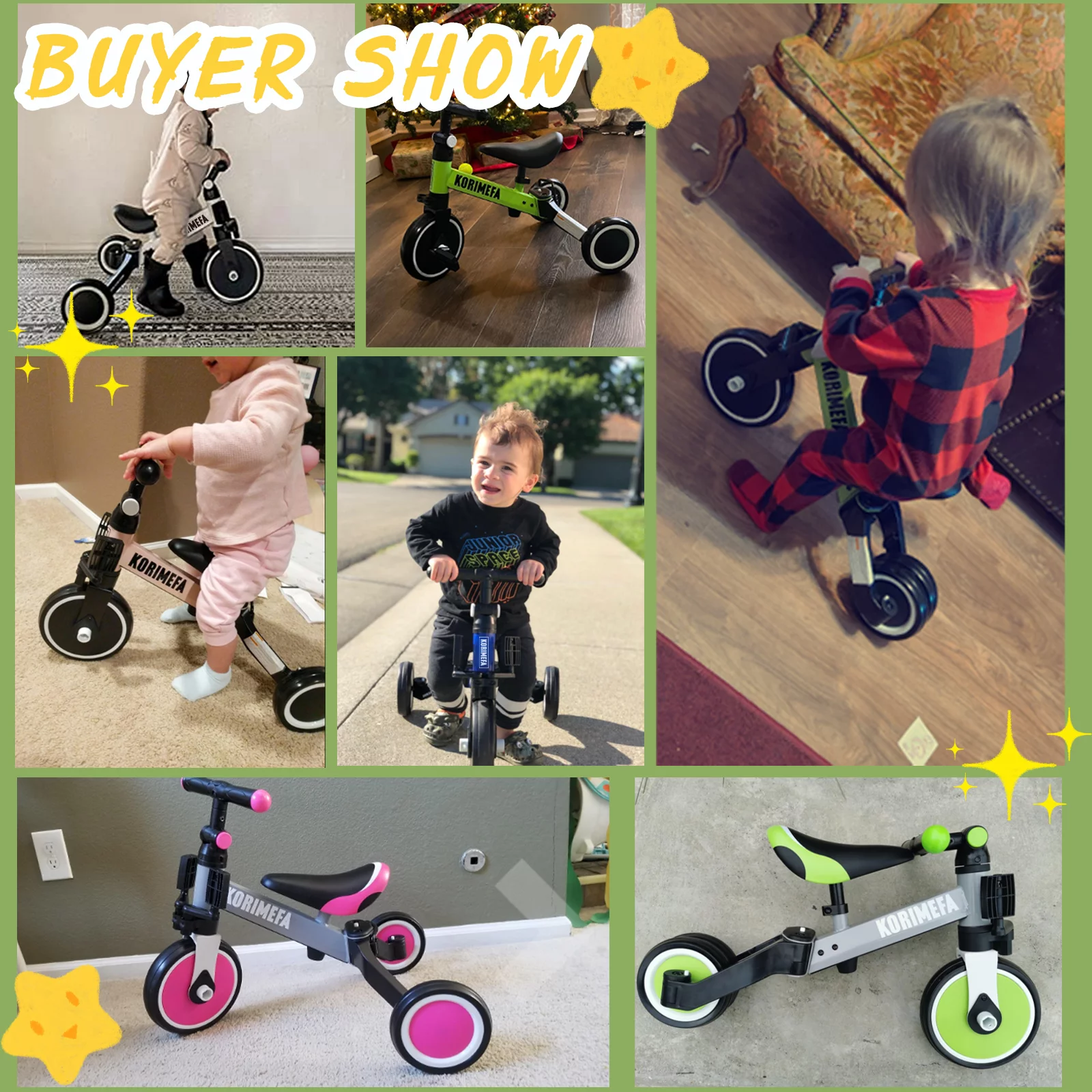 KORIMEFA 3 in 1 Kids Tricycle for 1-4 year olds, Toddler Bike Kids Trike for Balance Training, Baby Bike for Boy Girl - Womvr