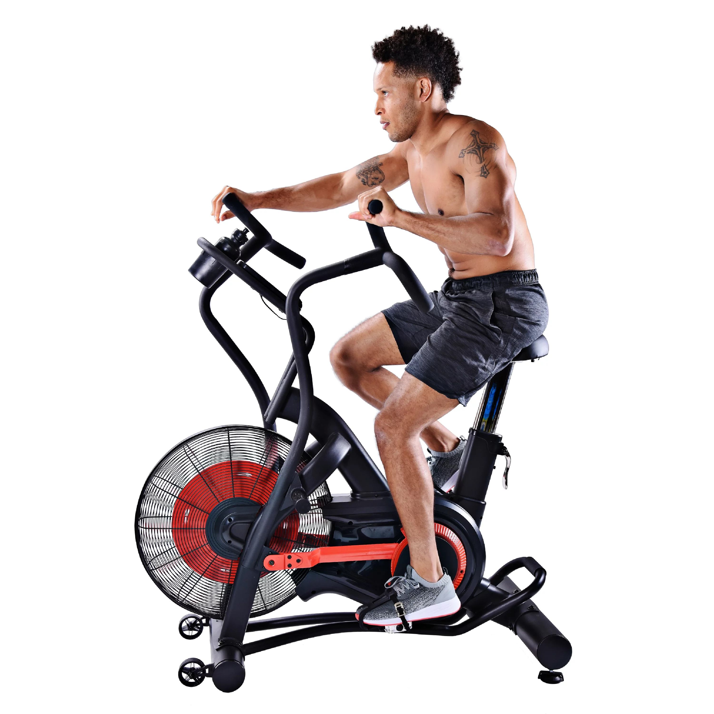 Stamina X Upright Exercise Bike with Dynamic Air Resistance, 350 lb. Weight Limit - Womvr