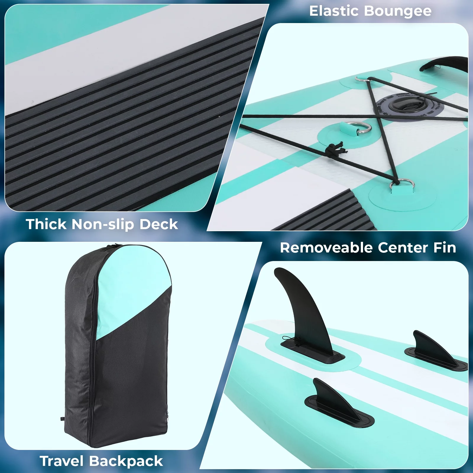 Arlopu 11FT Stand Up Paddle Board Inflatable with Premium SUP Accessories & Backpack, Non-Slip Deck, Waterproof Bag, Leash, Paddle and Hand Pump - Womvr