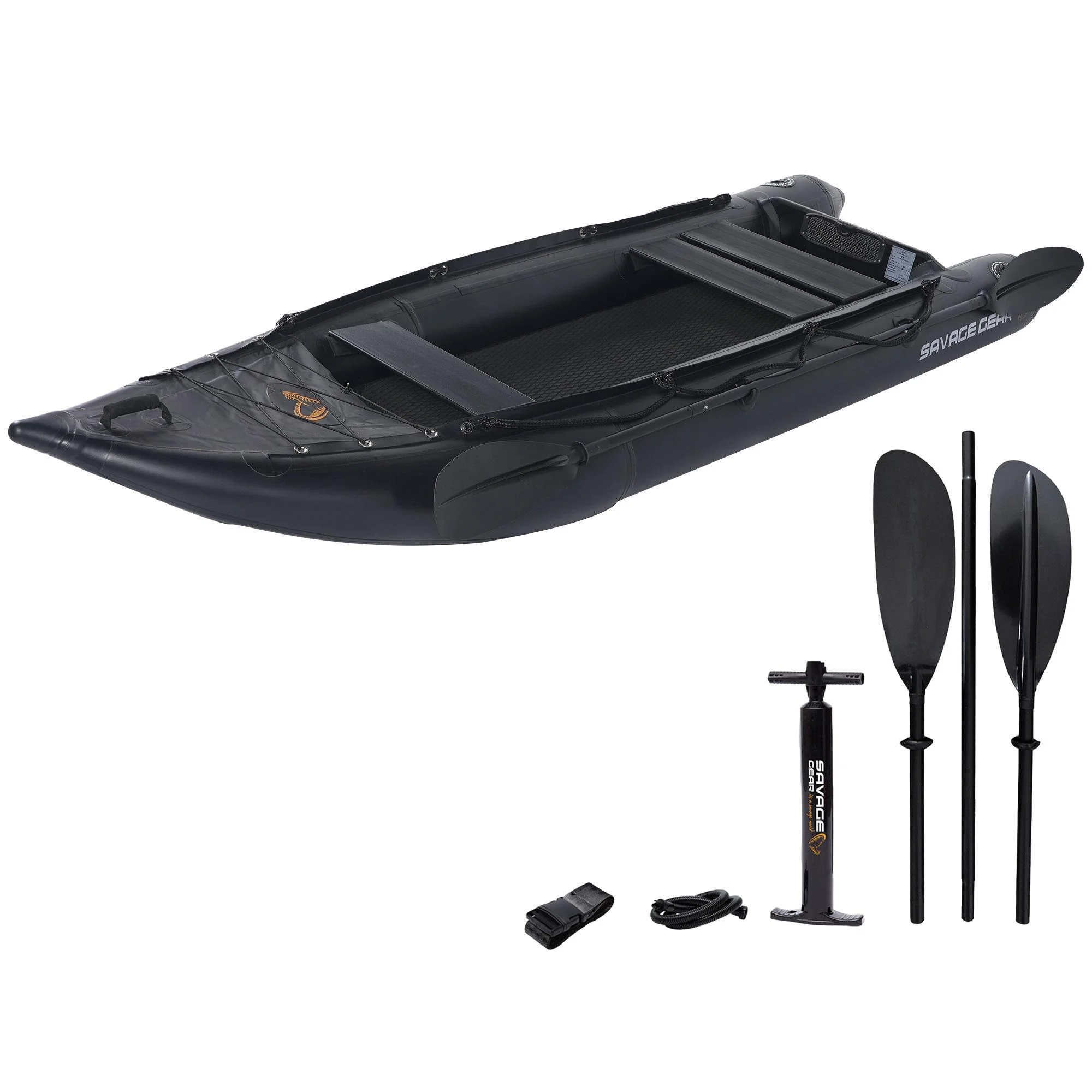 2 Person Inflatable Kayak, Fishing PVC Kayak Boat, Inflatable Boat Rescue Rubber Rowing Boat with Pump, Aluminum Alloy Seat, Paddle, Inflatable Mat, Repair Kit, Fin 440lb Weight Capacity - Womvr