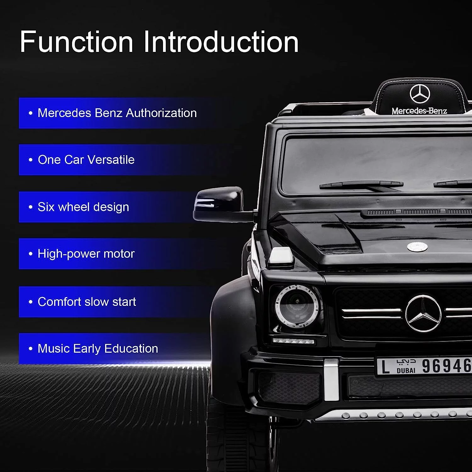 BATE Mercedes Benz 24V Powered Ride On Cars with 6 Wheels, Kids Ride On Toys with Remote Control, MP3 Player,  Red - Womvr