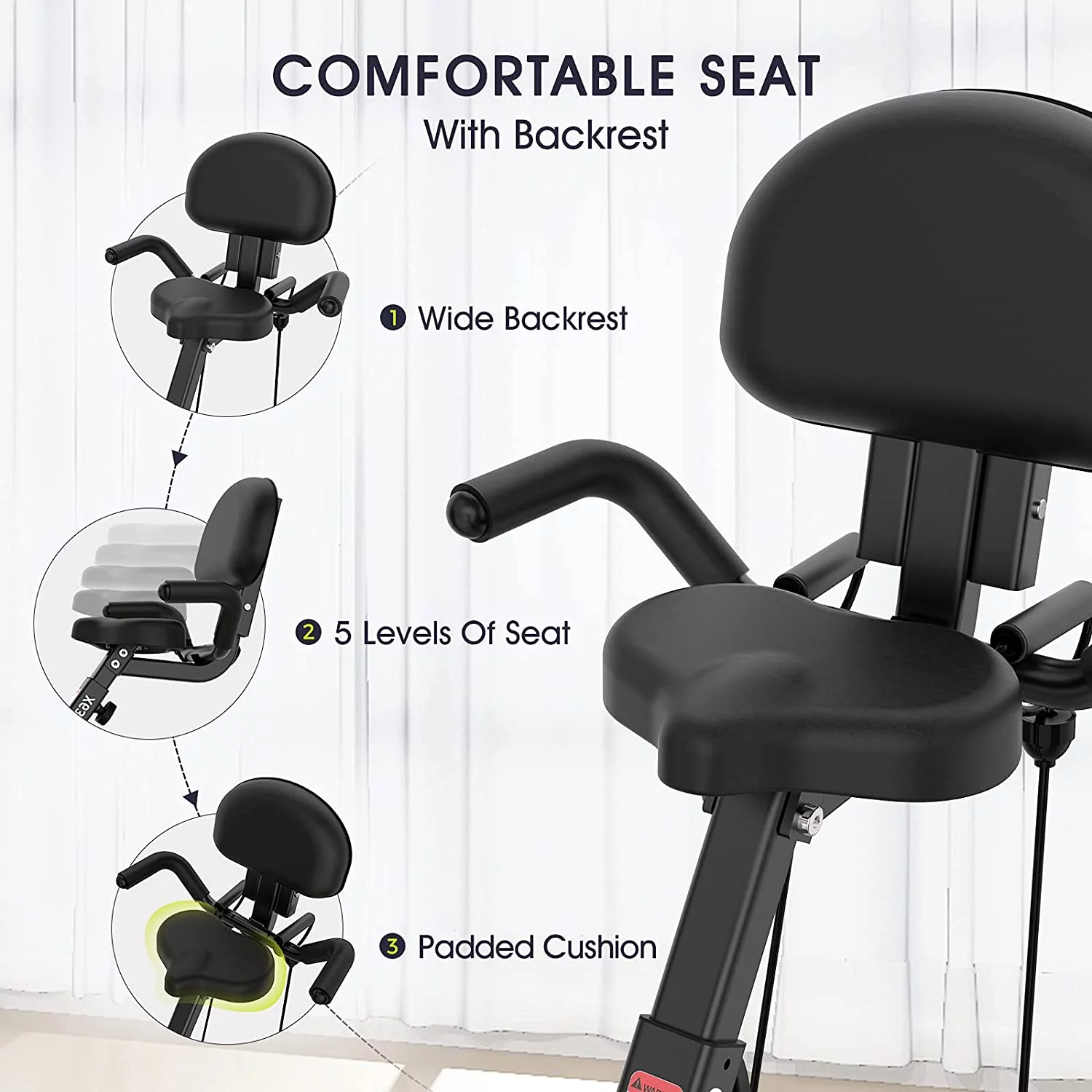 Pooboo 4in1 Folding Exercise Bike Indoor Cycling Bike Stationary Magnetic x Bike Gym Workout 300lb - Womvr