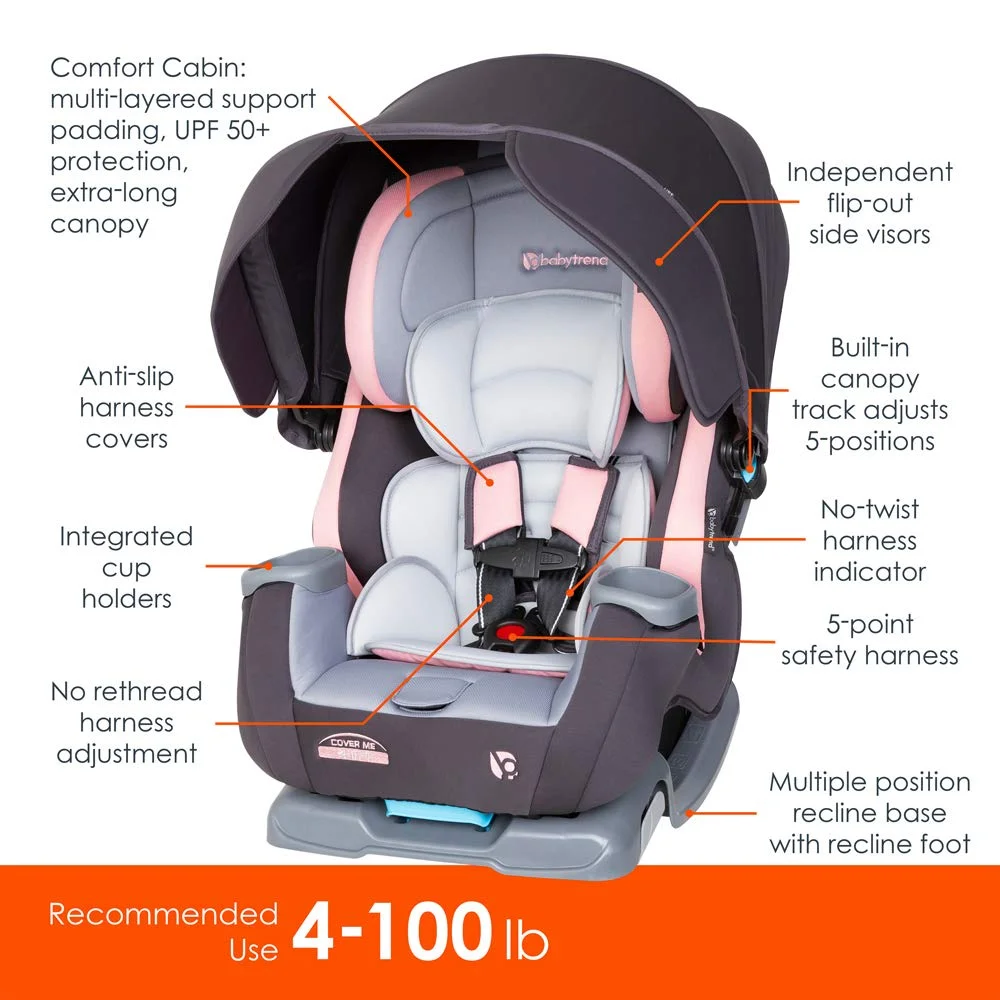 Baby Trend Cover Me 4-in-1 Convertible Car Seat - Vespa - Gray - Womvr