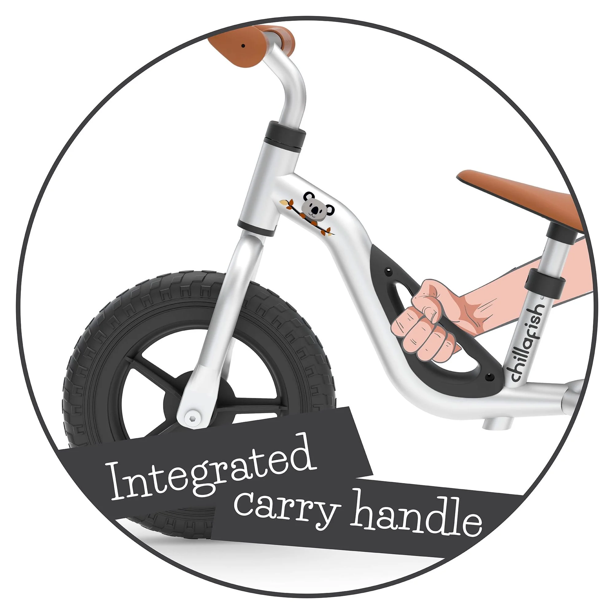 Chillafish Charlie lightweight toddler balance bike with carry handle, adjustable seat and handlebar, puncture-proof 10-inch wheels, for kids 18-48 months, Red - Womvr