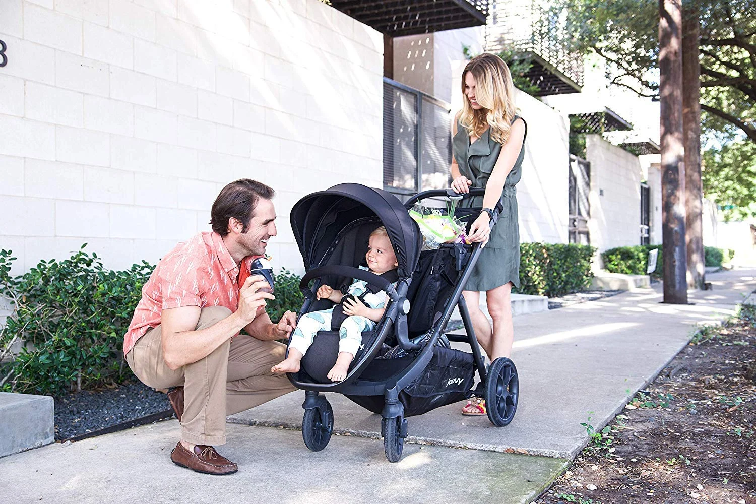 Joovy Qool Convertible Modular Single Double Triple Stroller, Gray Melange - Womvr