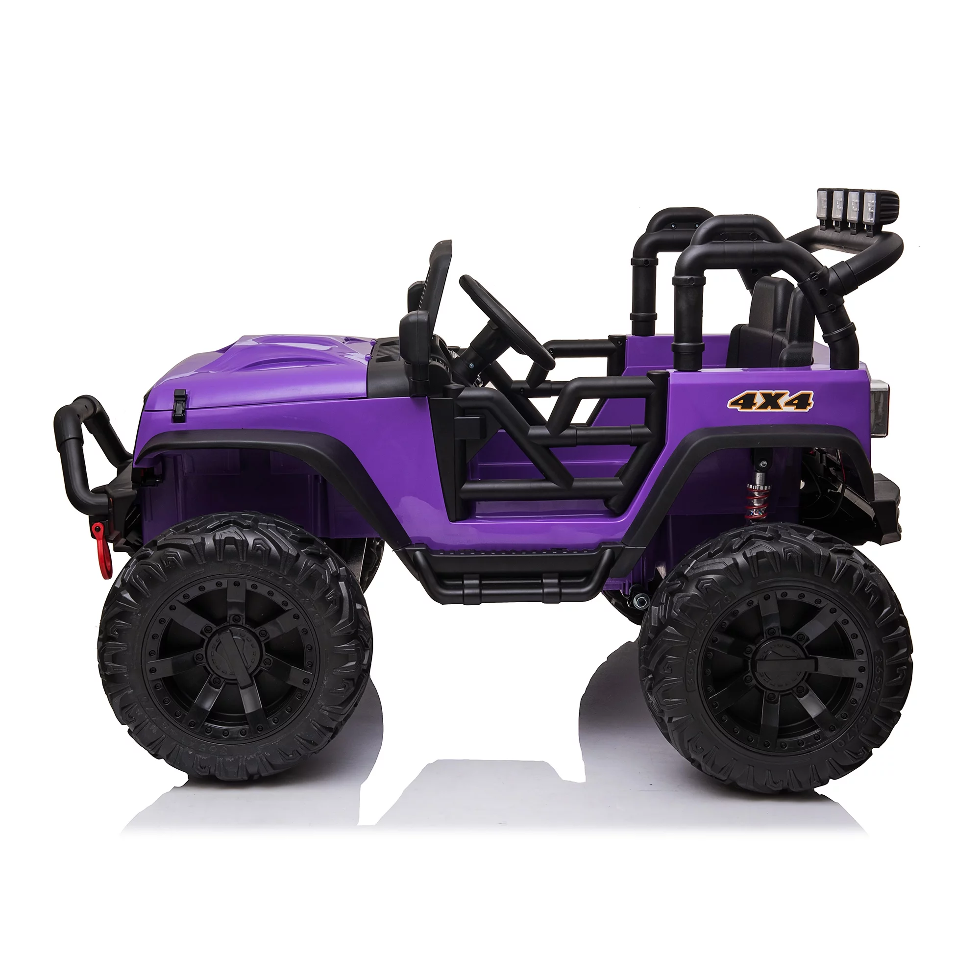 CIPACHO 24 V Double Drive Children Ride On Truck Car for Kids with Parent Remote Control, Electron Assisted Steering Wheel, Music Board, Bluetooth, MP3, Red - Womvr