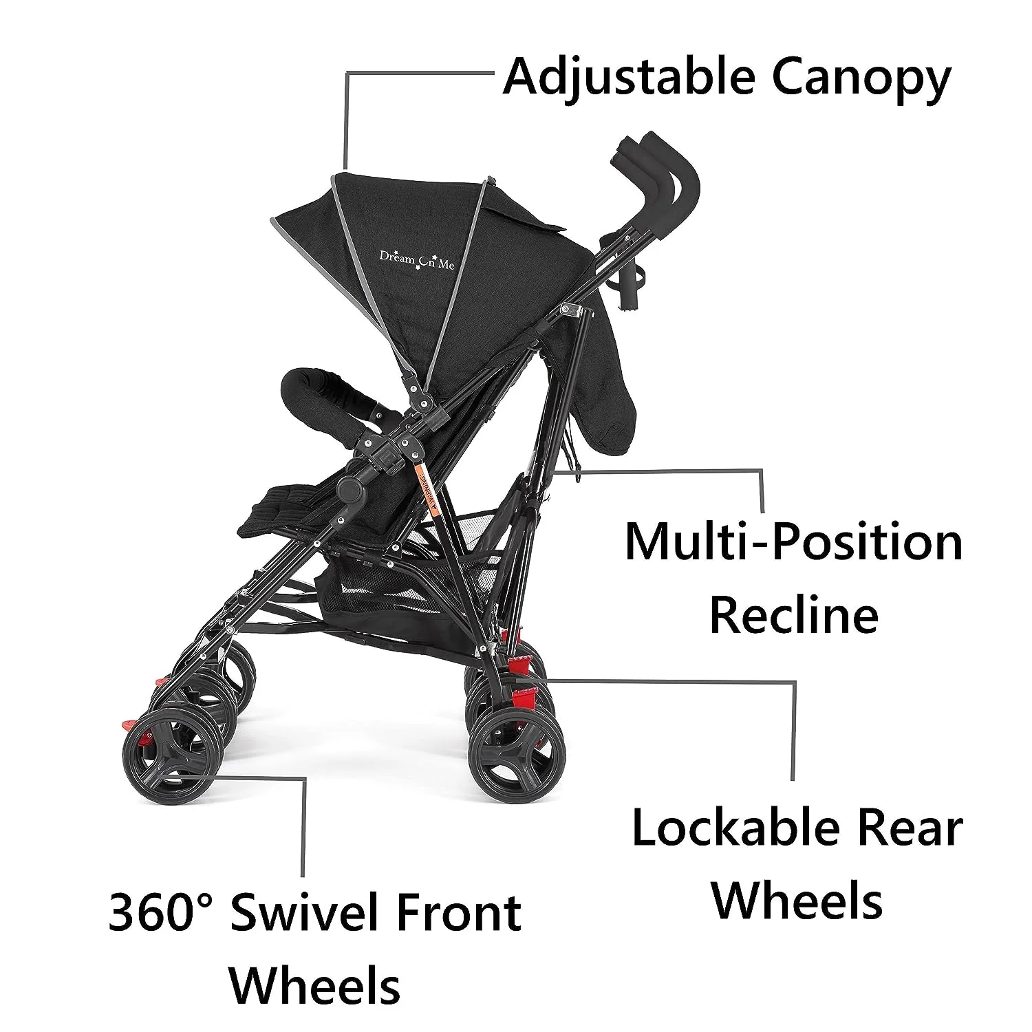 Dream On Me Vo o Twin Umbrella Stroller in Gray, Lightweight Double Stroller for Infant & Toddler, Compact Easy Fold, Large Storage Basket, Large and Adjustable Canopy - Womvr