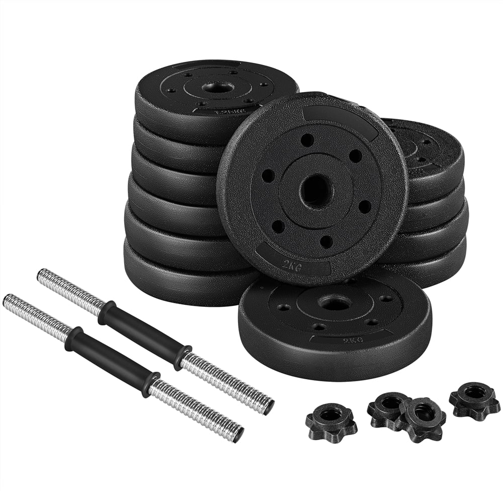 Easyfashion 44LB Adjustable Dumbbell Set, Black - Womvr