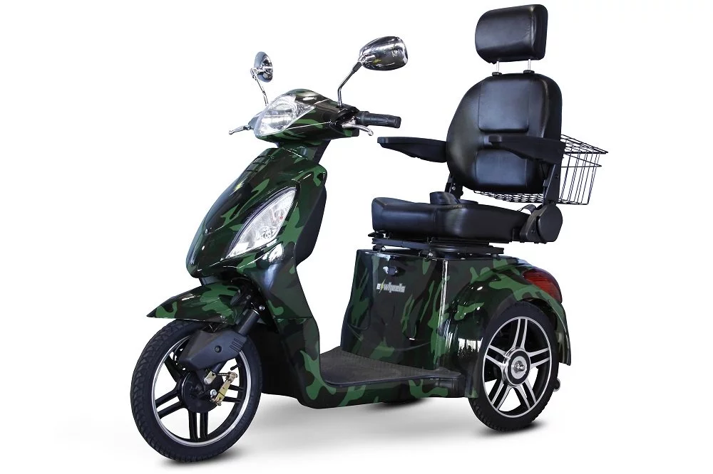 EWheels 3 Wheeled Wide Body Mobility Scooter w/ Anti Theft Alarm, Red - Womvr